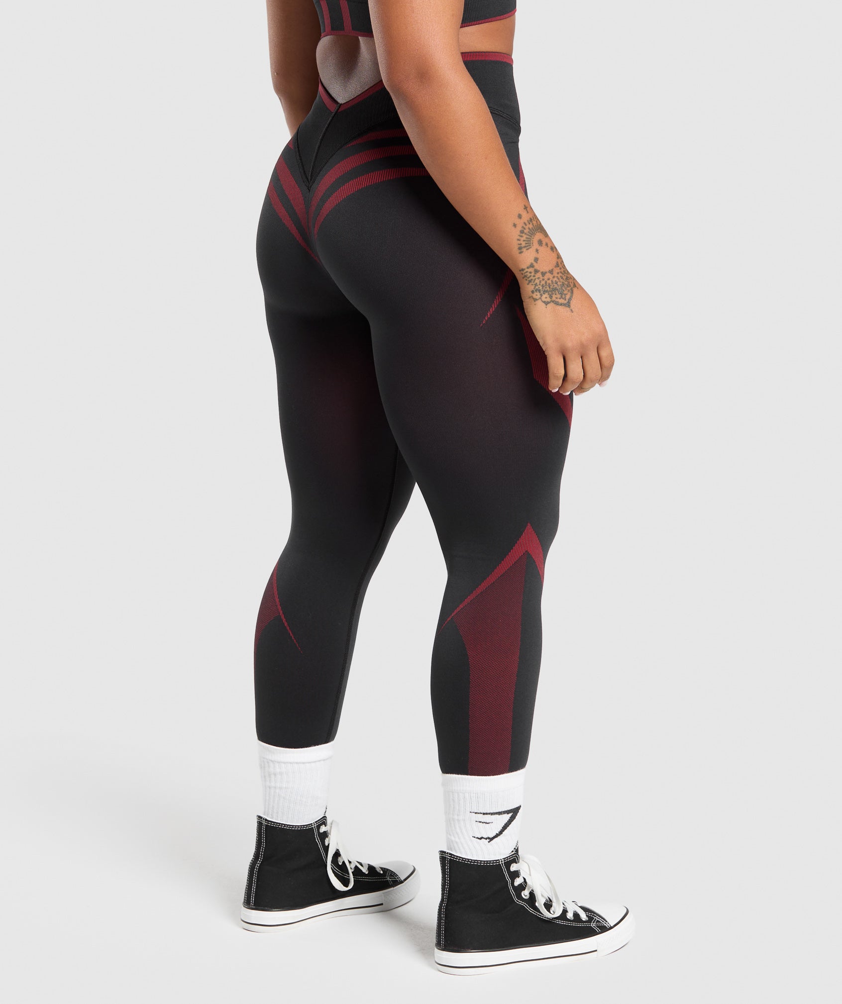 Gymshark Apex Lift Seamless Leggings - Black/Carmine Red