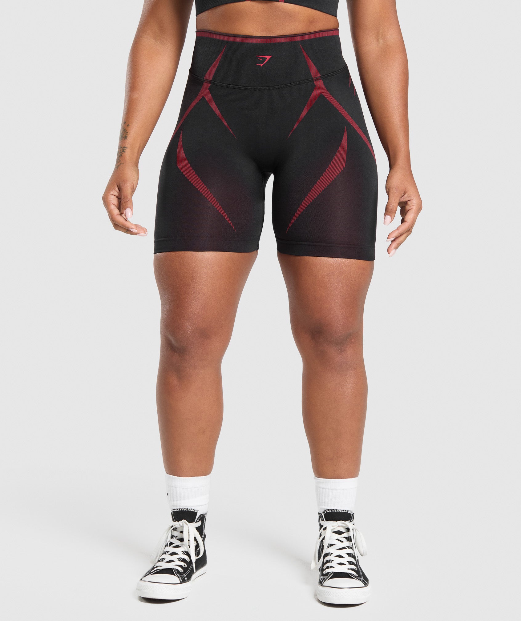 Gymshark Apex Lift Seamless Shorts - Black/Carmine Red