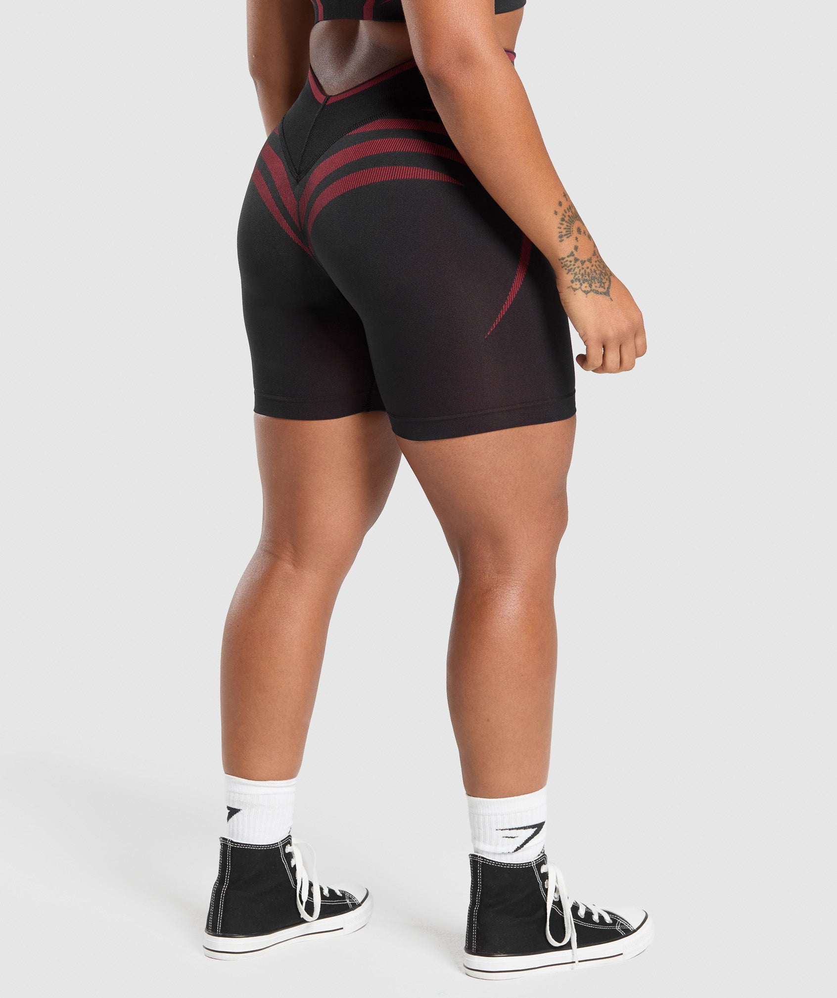 Gymshark Apex Lift Seamless Shorts - Black/Carmine Red