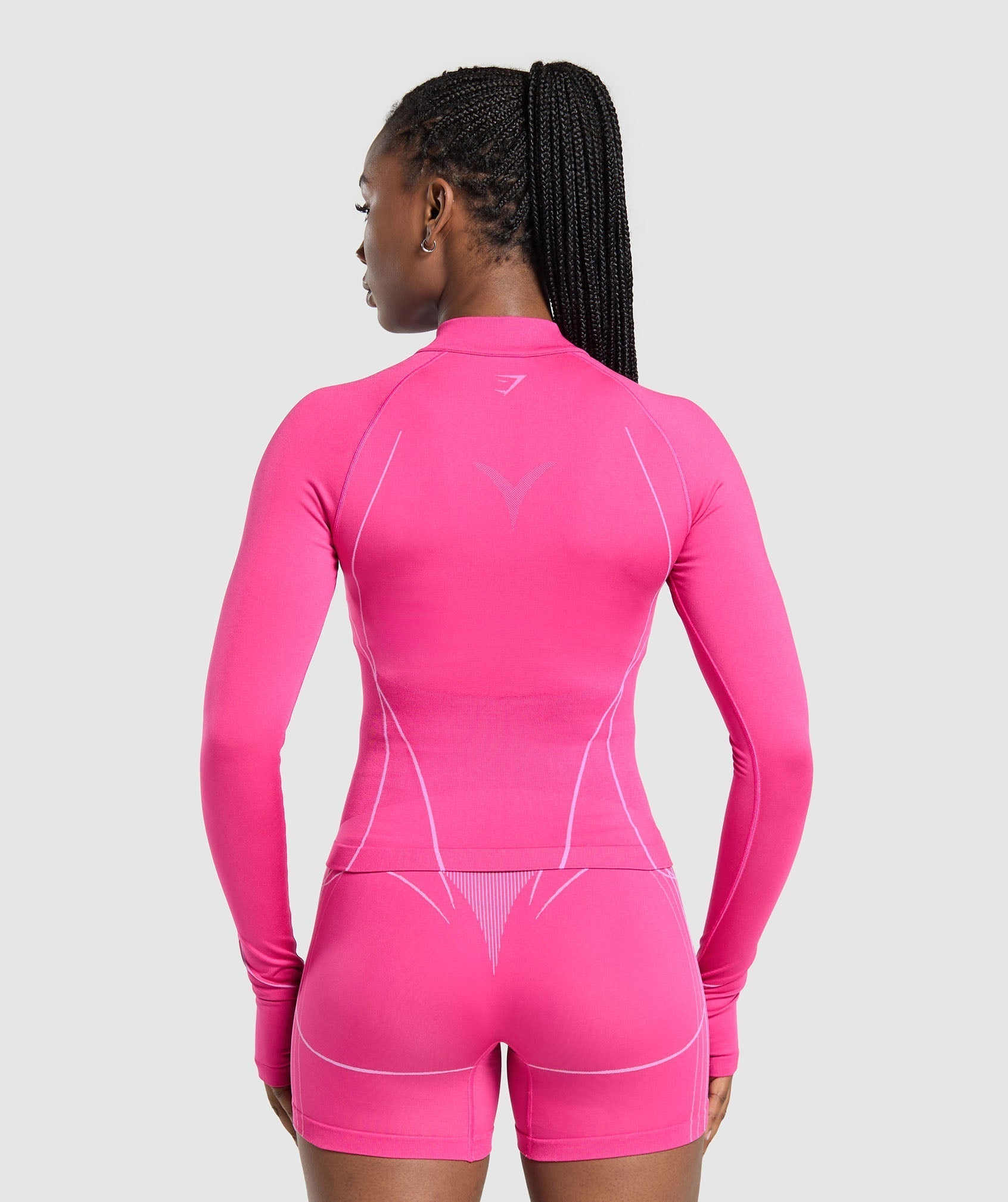 Gymshark Apex Seamless 1/4 Zip Pullover - Valley Pink/Sour Pink