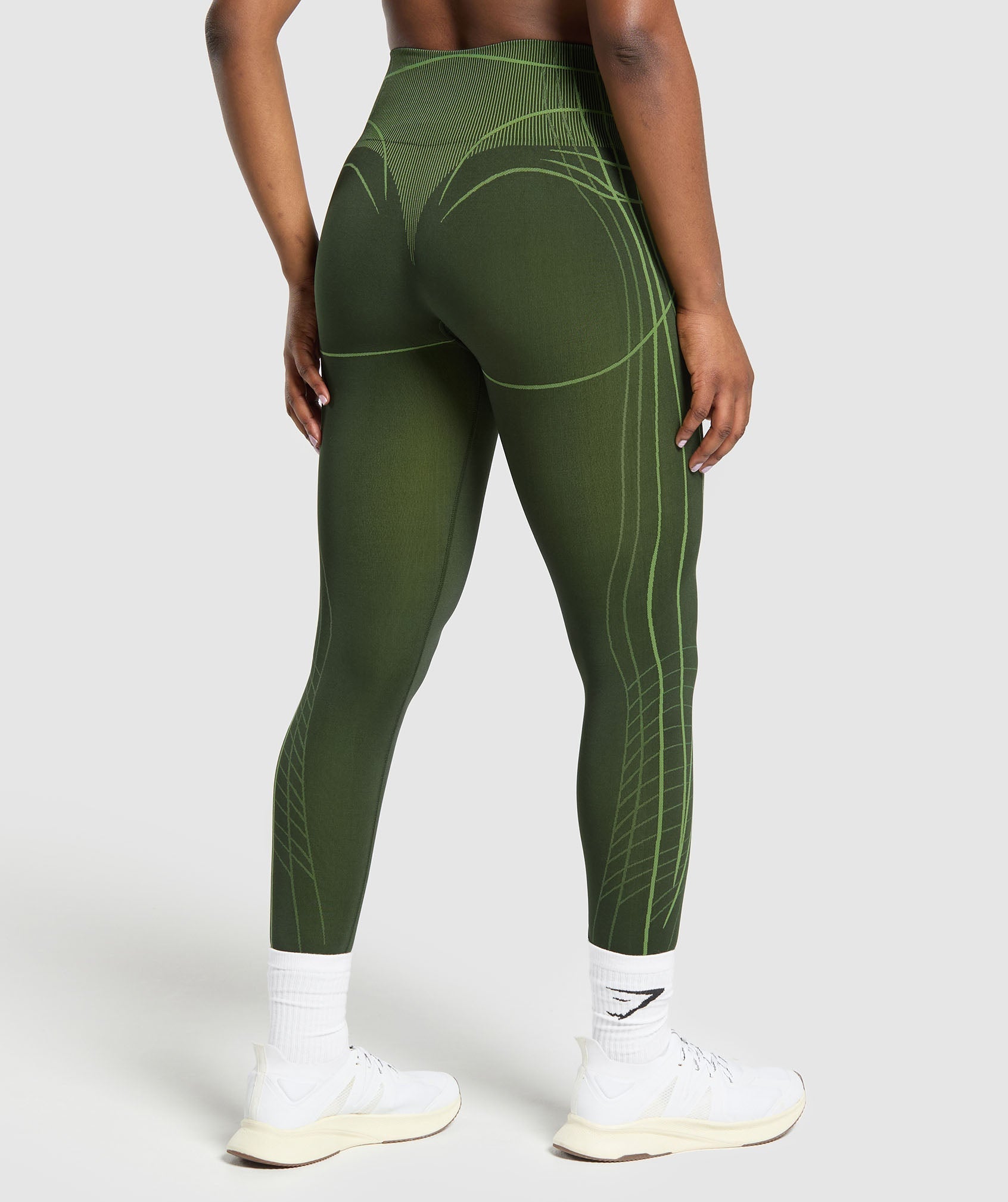Gymshark Apex Seamless Leggings - Trail Green/Energy Gelato Green