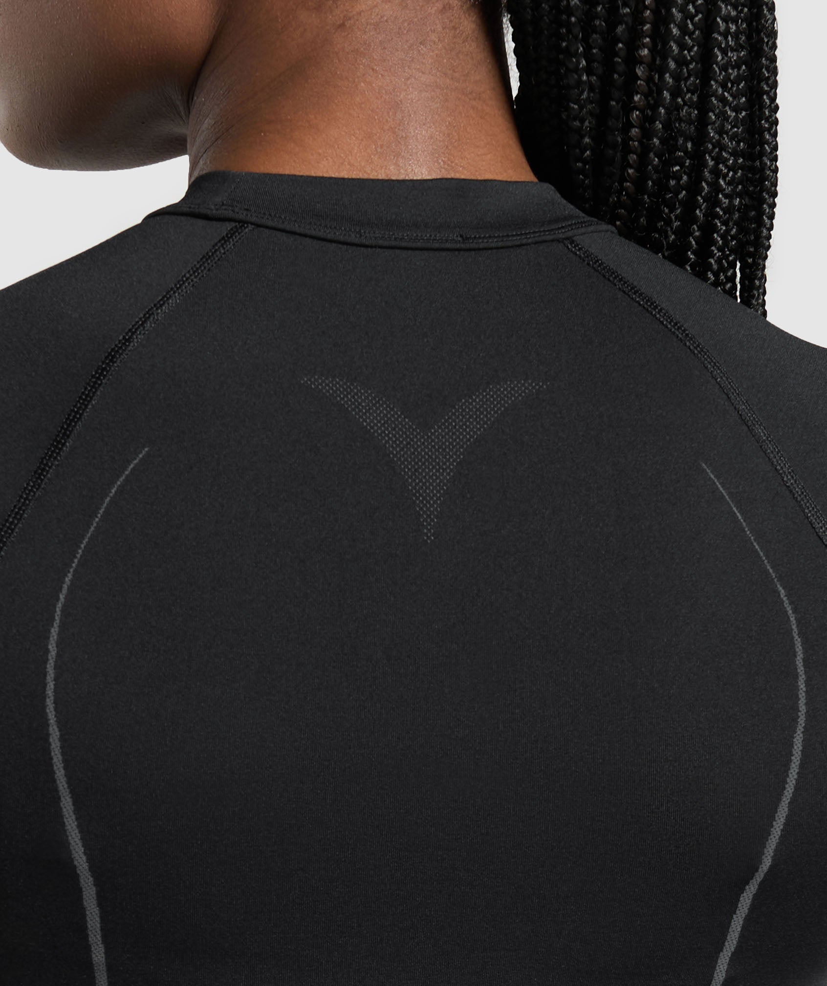 Gymshark Apex Seamless Midi T-Shirt - Black/Graphite Grey