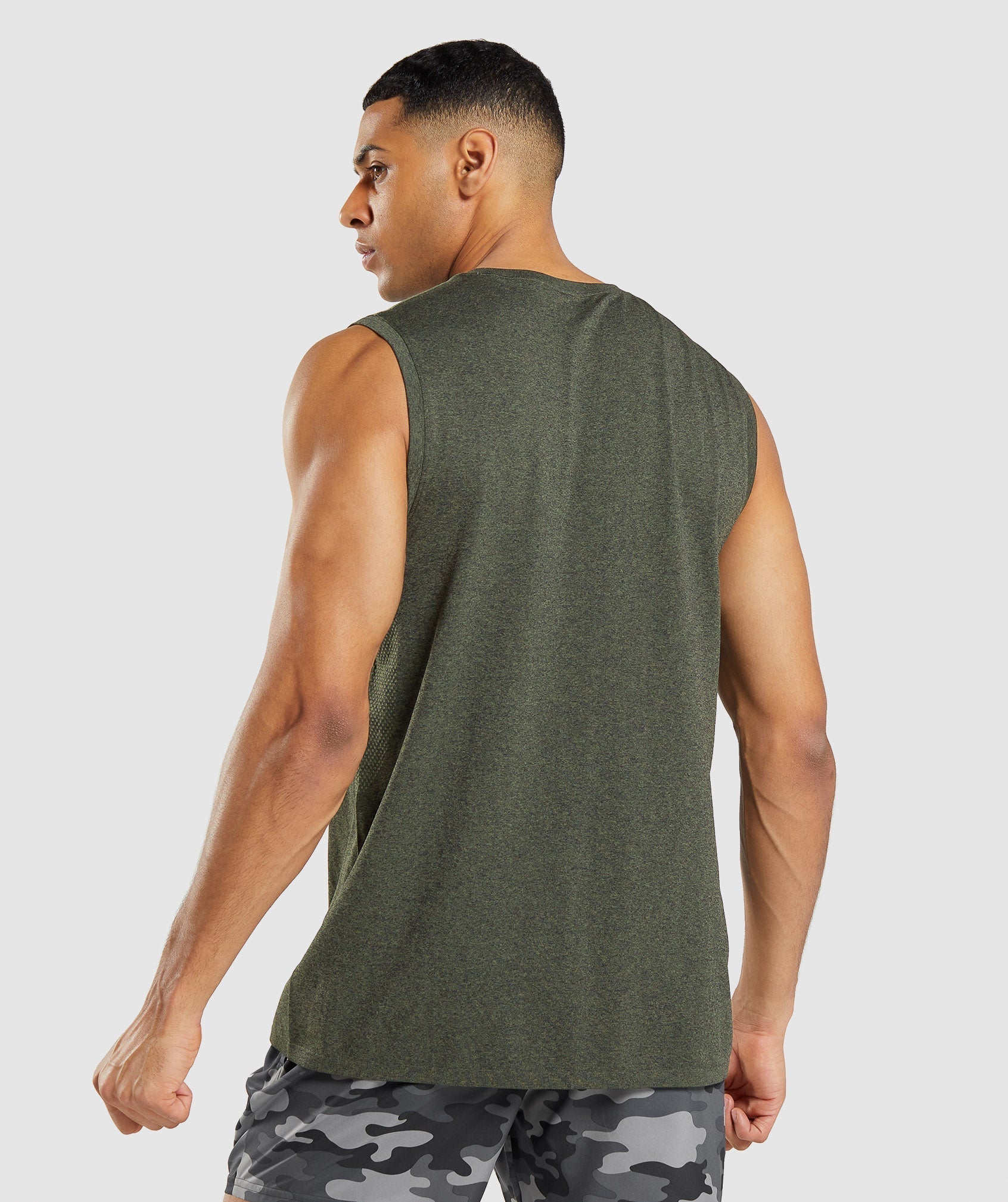 Gymshark Arrival Seamless Tank - Core Olive Marl