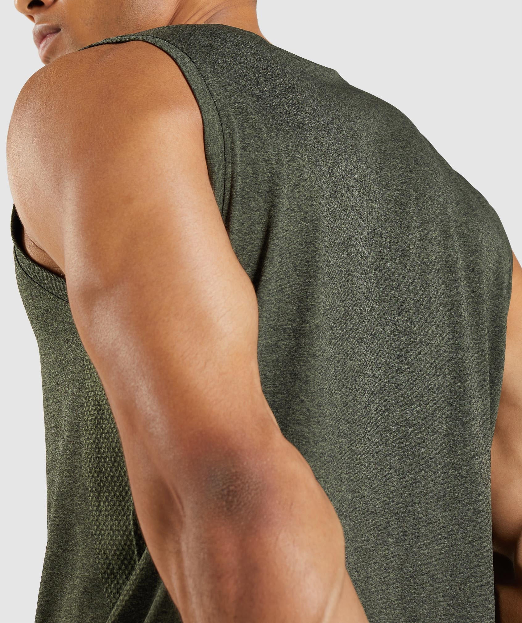 Gymshark Arrival Seamless Tank - Core Olive Marl