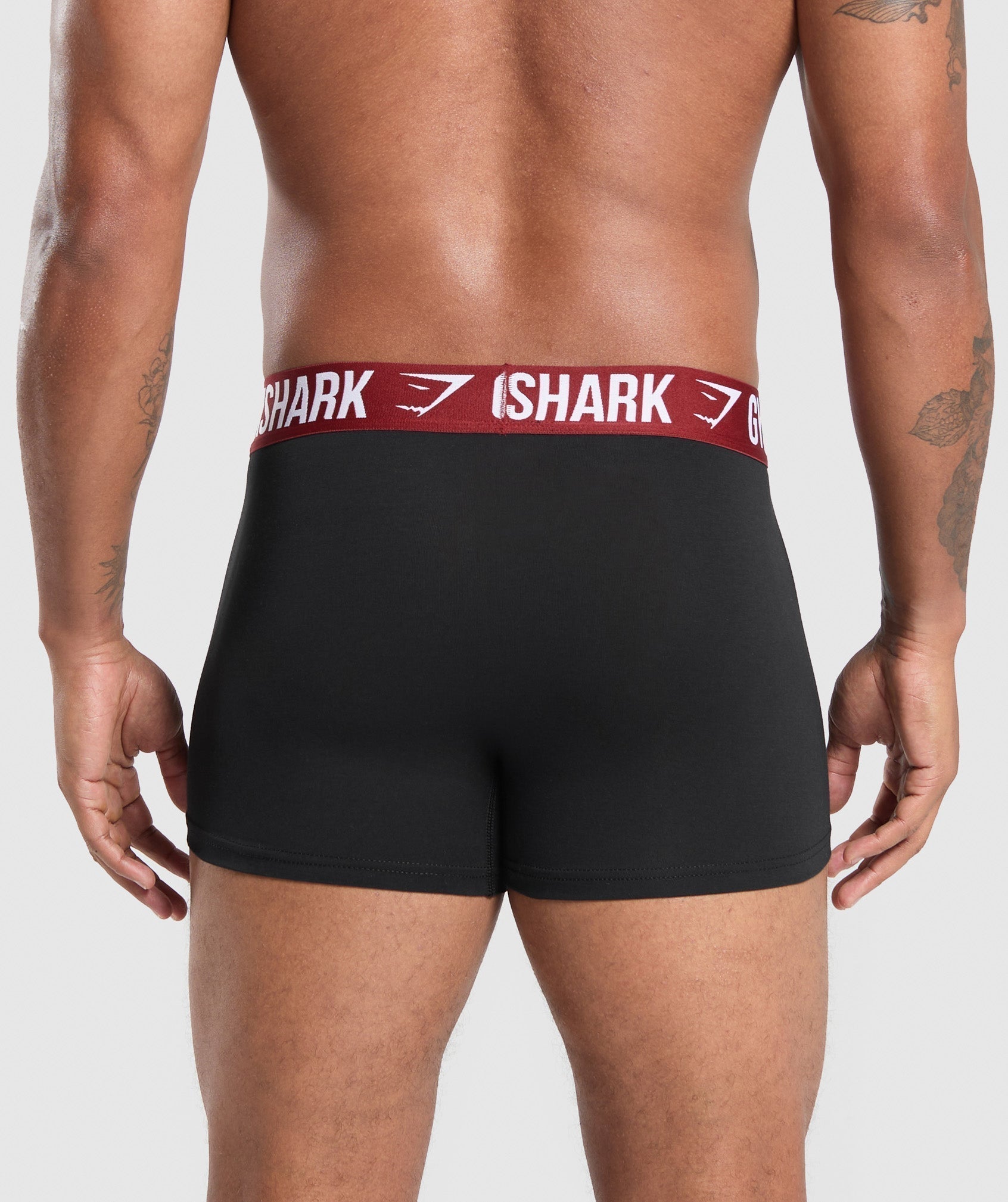 Gymshark Boxer Brief 3PK - Black/Warm Lilac/Black/Cargo Blue/Black/Reps Red