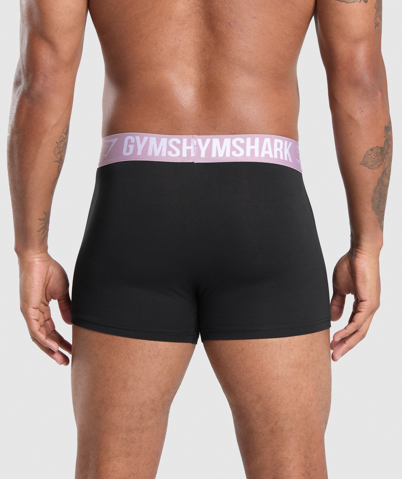 Gymshark Boxer Brief 3PK - Black/Warm Lilac/Black/Cargo Blue/Black/Reps Red