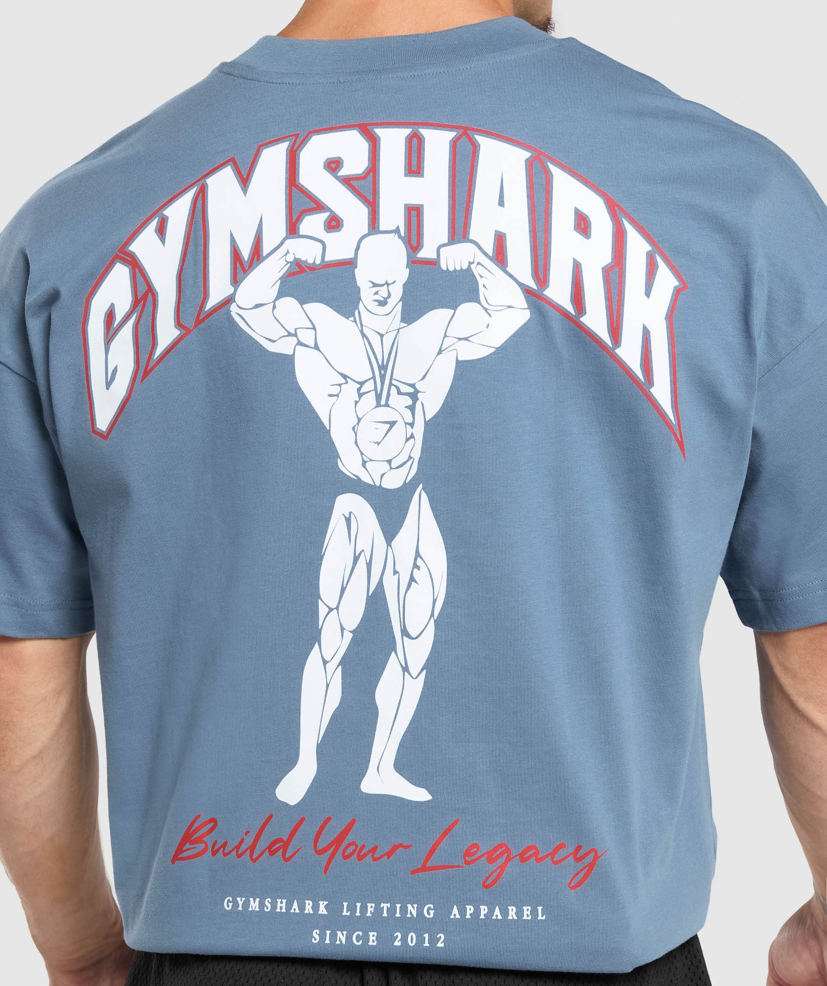Gymshark Build Your Legacy Graphic T-Shirt - Faded Blue