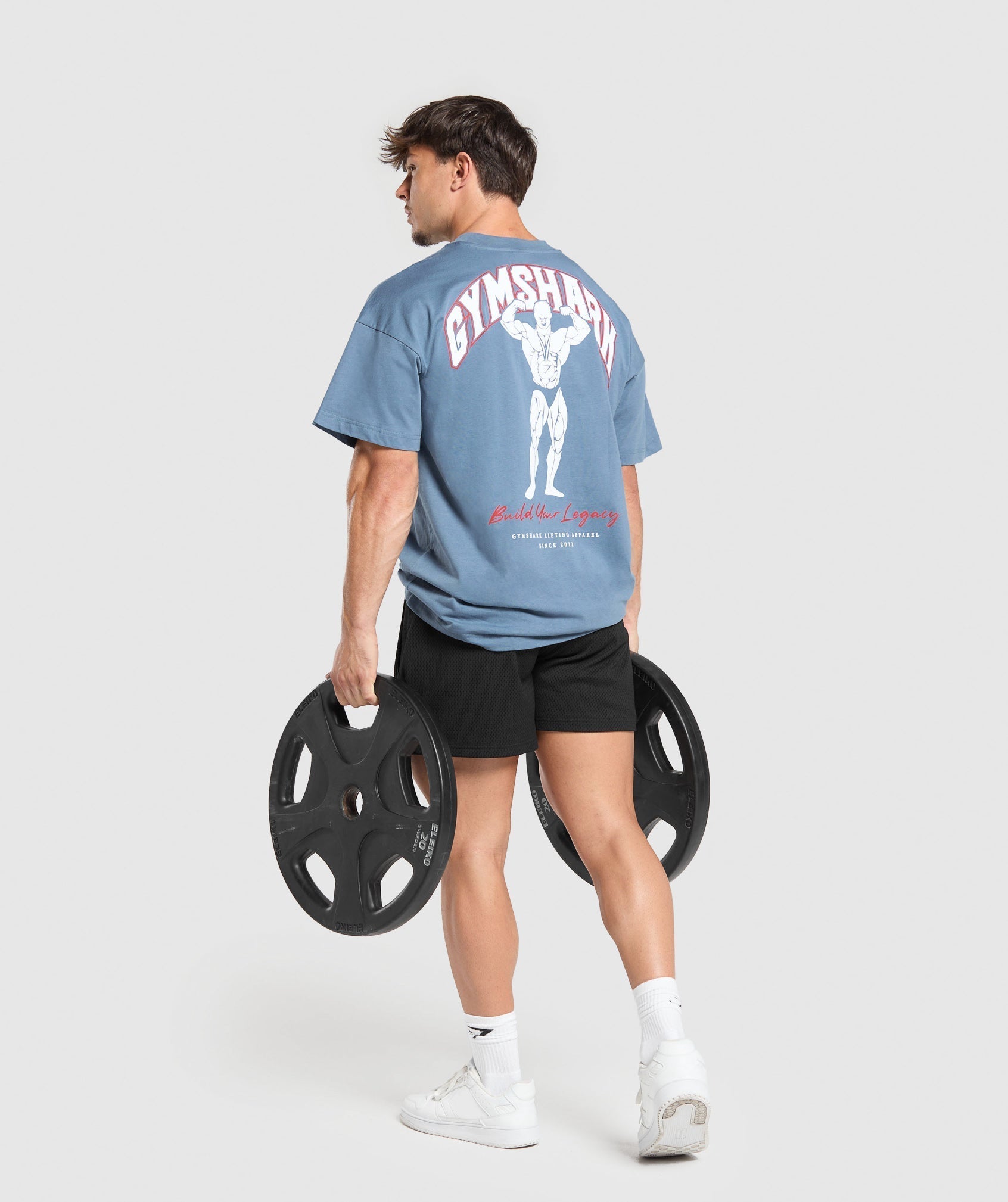 Gymshark Build Your Legacy Graphic T-Shirt - Faded Blue