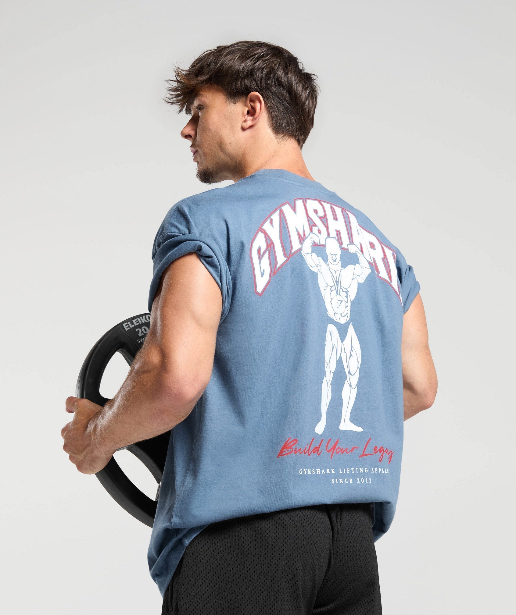Gymshark Build Your Legacy Graphic T-Shirt - Faded Blue