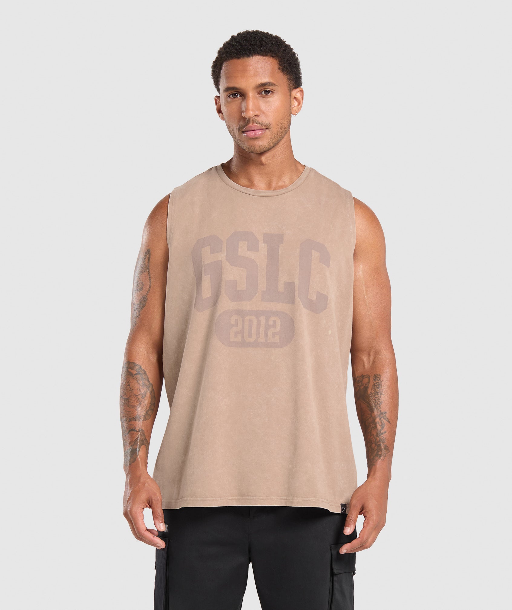 Gymshark Collegiate Shadow Washed Tank - Stone Pink