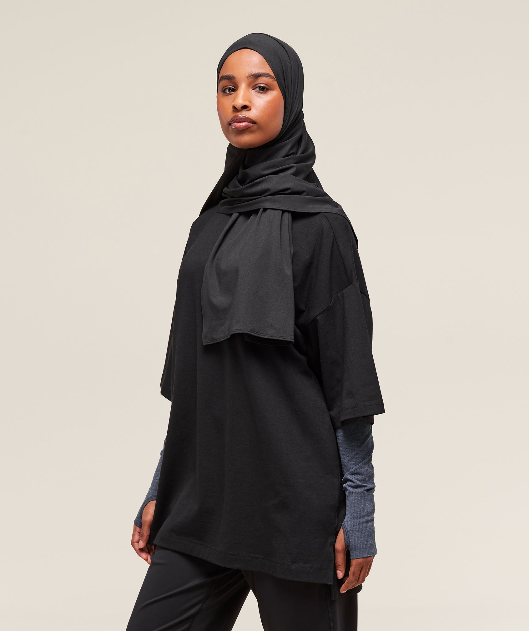 Gymshark Covered Longline Cotton T-Shirt - Black