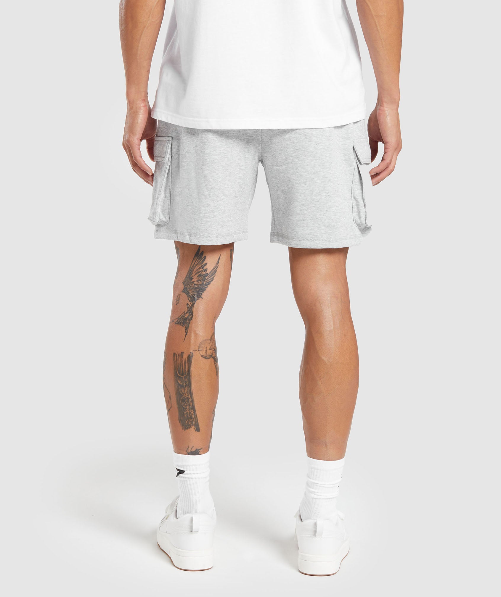 Gymshark Crest Cargo Shorts - Light Grey Core Marl