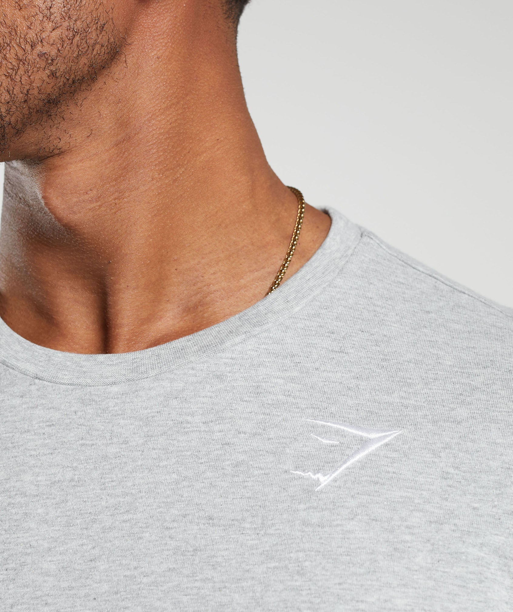 Gymshark Crest Long Sleeve T-Shirt - Light Grey Marl