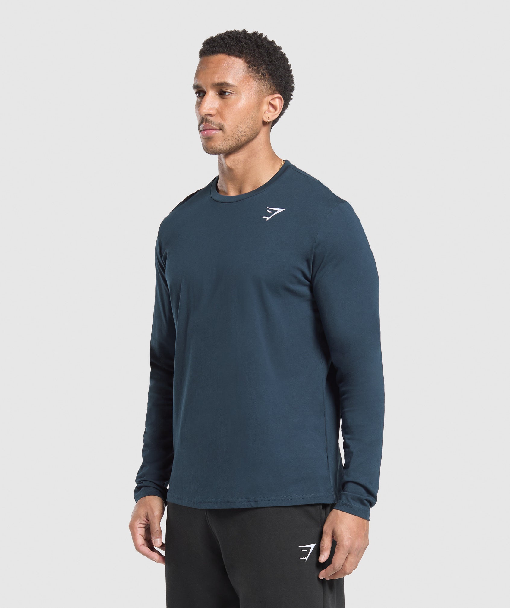 Gymshark Crest Long Sleeve T-Shirt - Navy