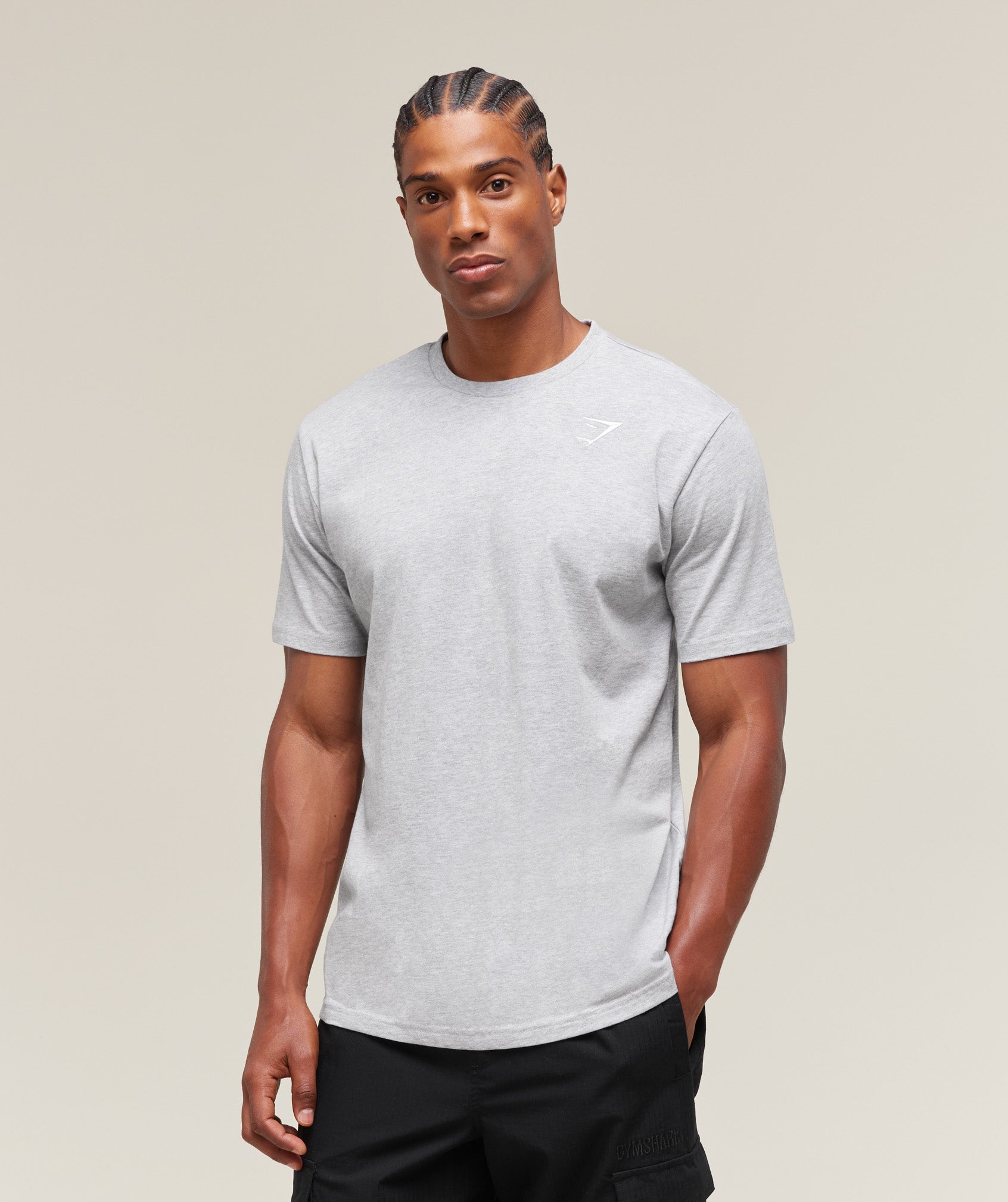 Gymshark Crest T-Shirt - Light Grey Marl