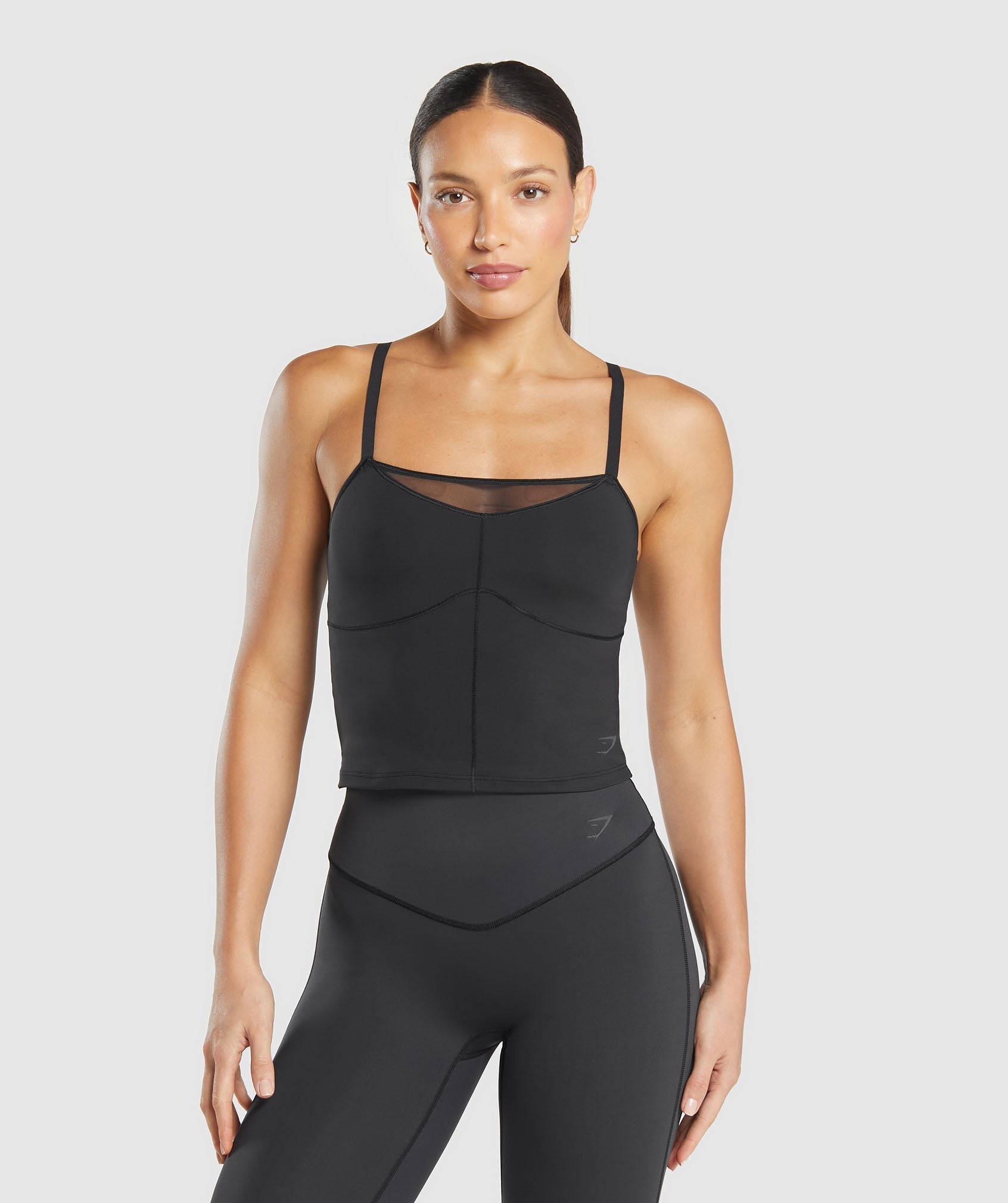 Gymshark Elevate Mesh Tank With Shelf - Black