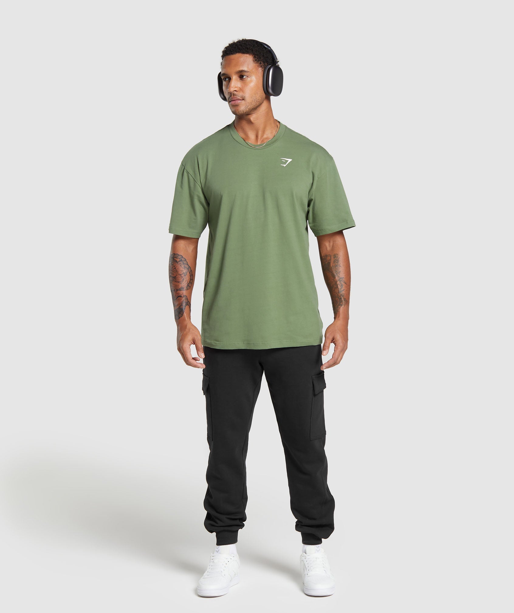 Gymshark Essential Oversized T-Shirt - Force Green