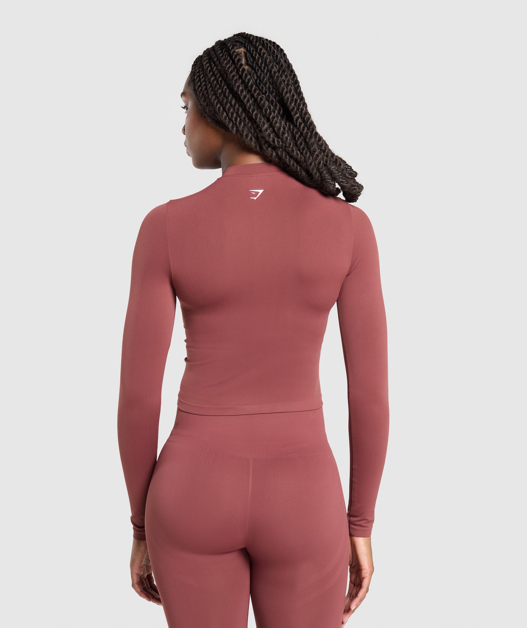 Gymshark Everyday Seamless Zip Tracktop - Burgundy Brown