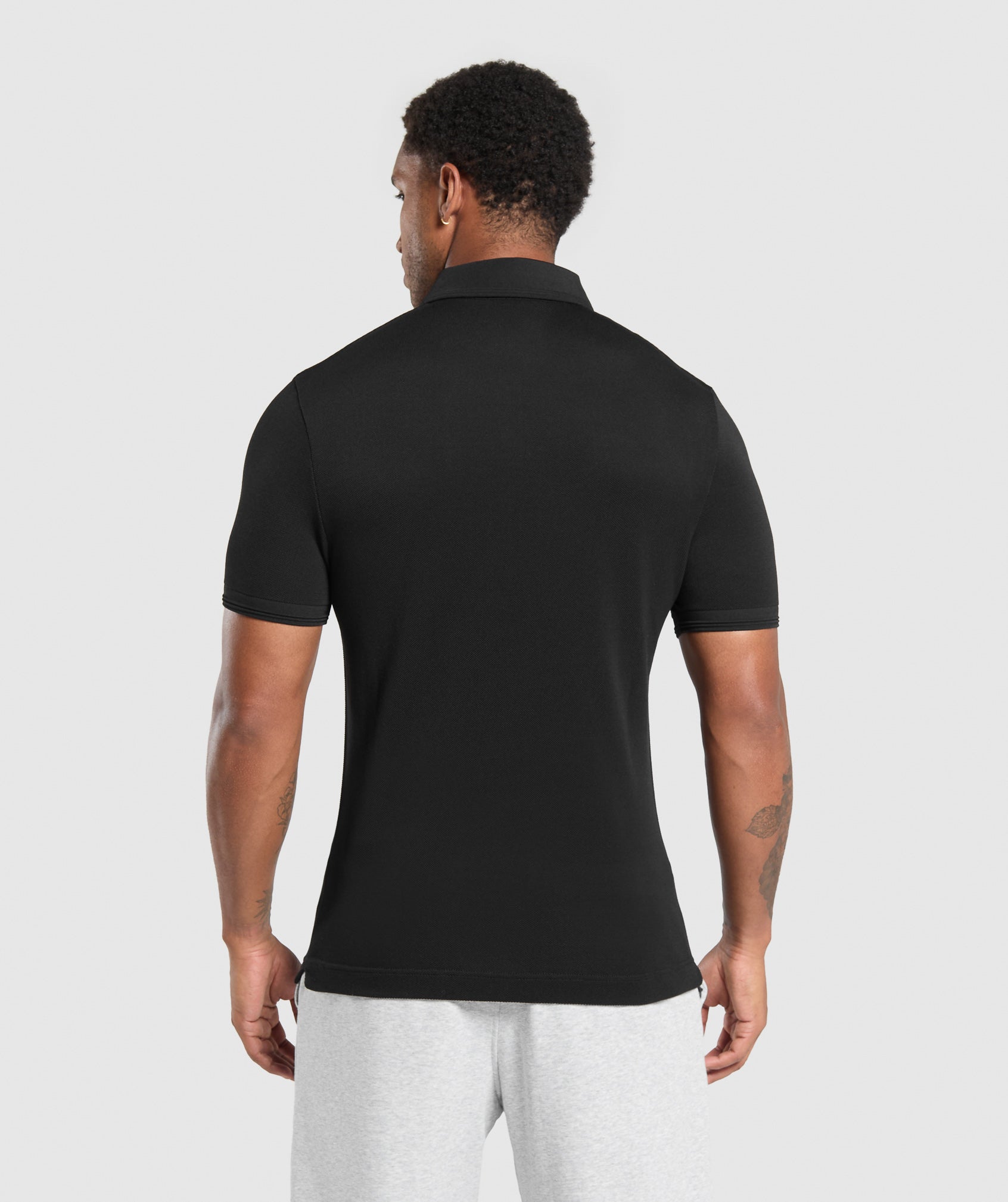 Gymshark Flat Knit Polo Shirt - Black