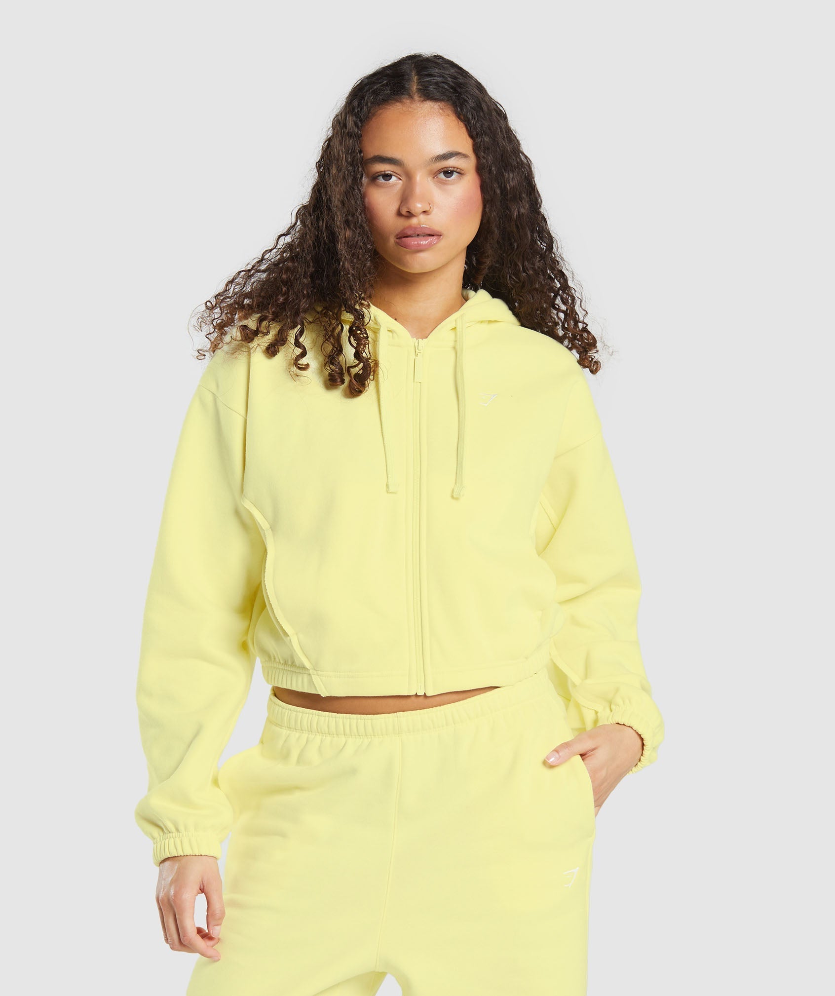 Gymshark Fleece Zip Hoodie - Refresh Yellow