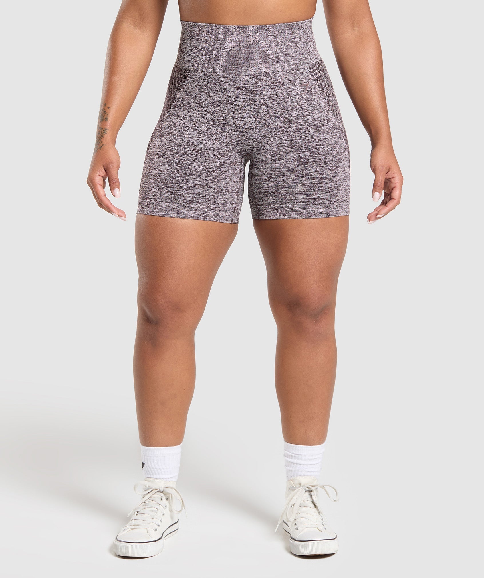 Flex Shorts - Plum Brown/White Marl