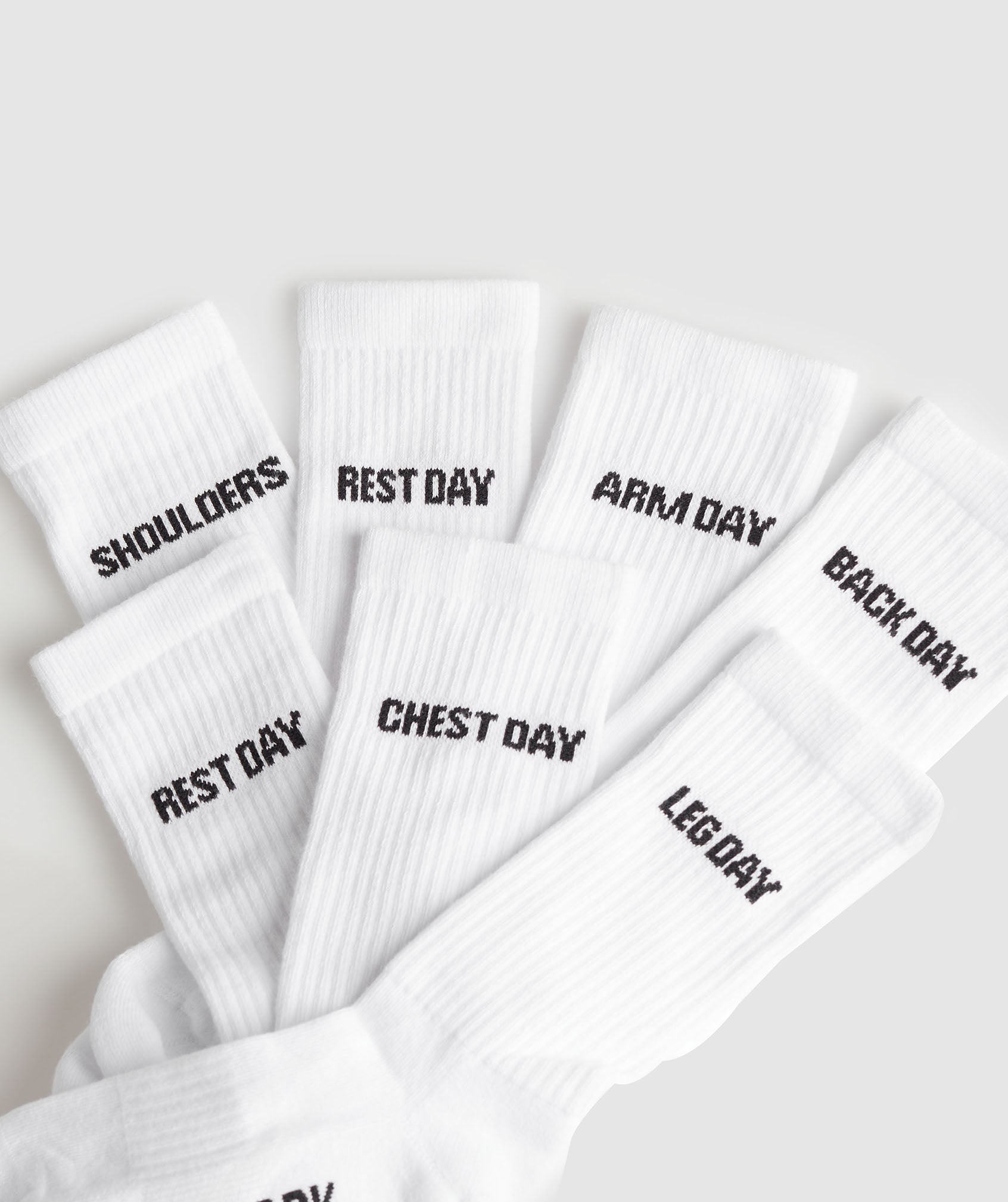 Gymshark Graphic Crew Socks 7PK - White