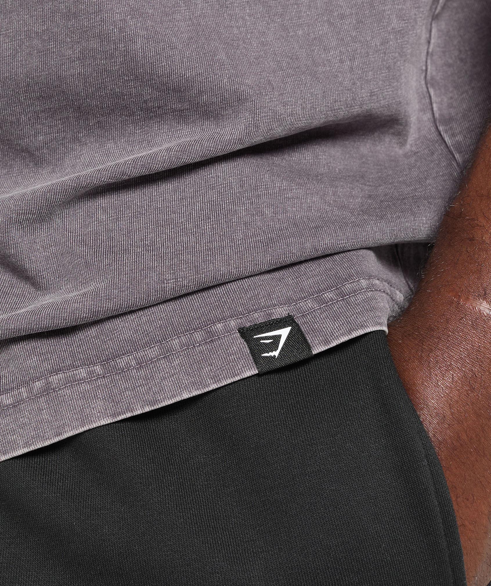 Gymshark Distressed Graphic T-shirt - Brushed Purple Acid Wash