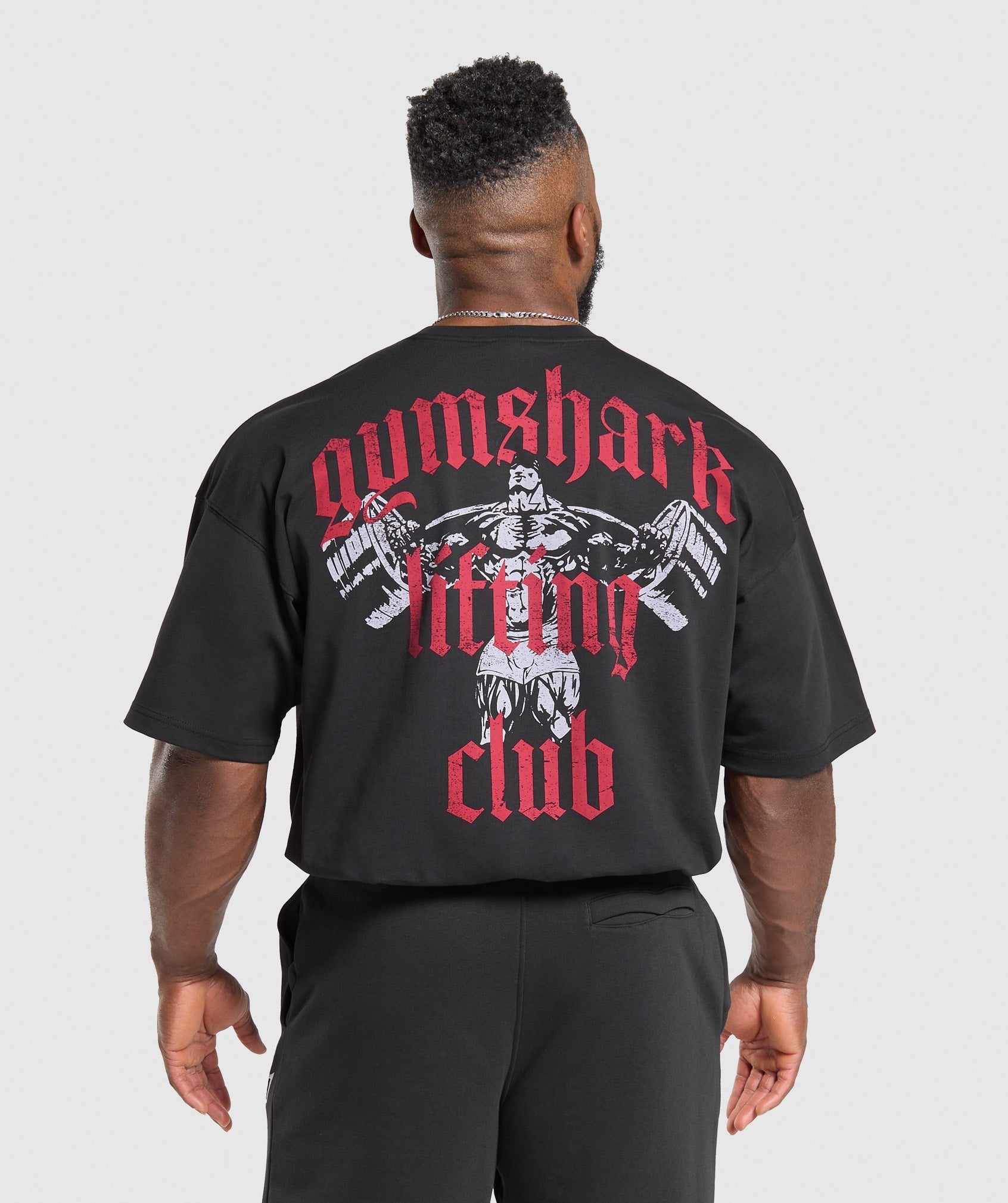 Gymshark Lifting Club T-Shirt - Black/Conditioning Red