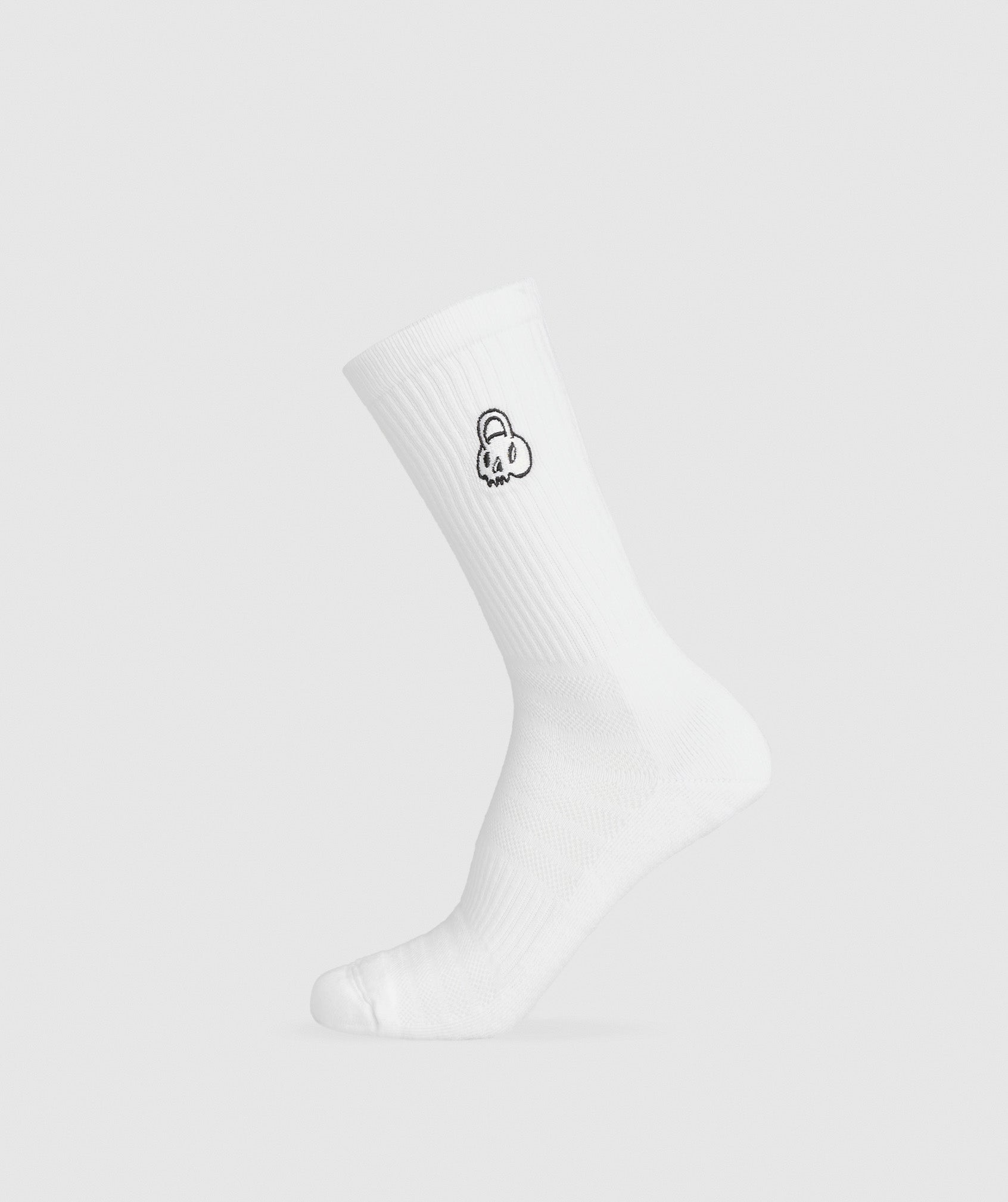 Gymshark Graphic Kettlebell Crew Sock Single - White