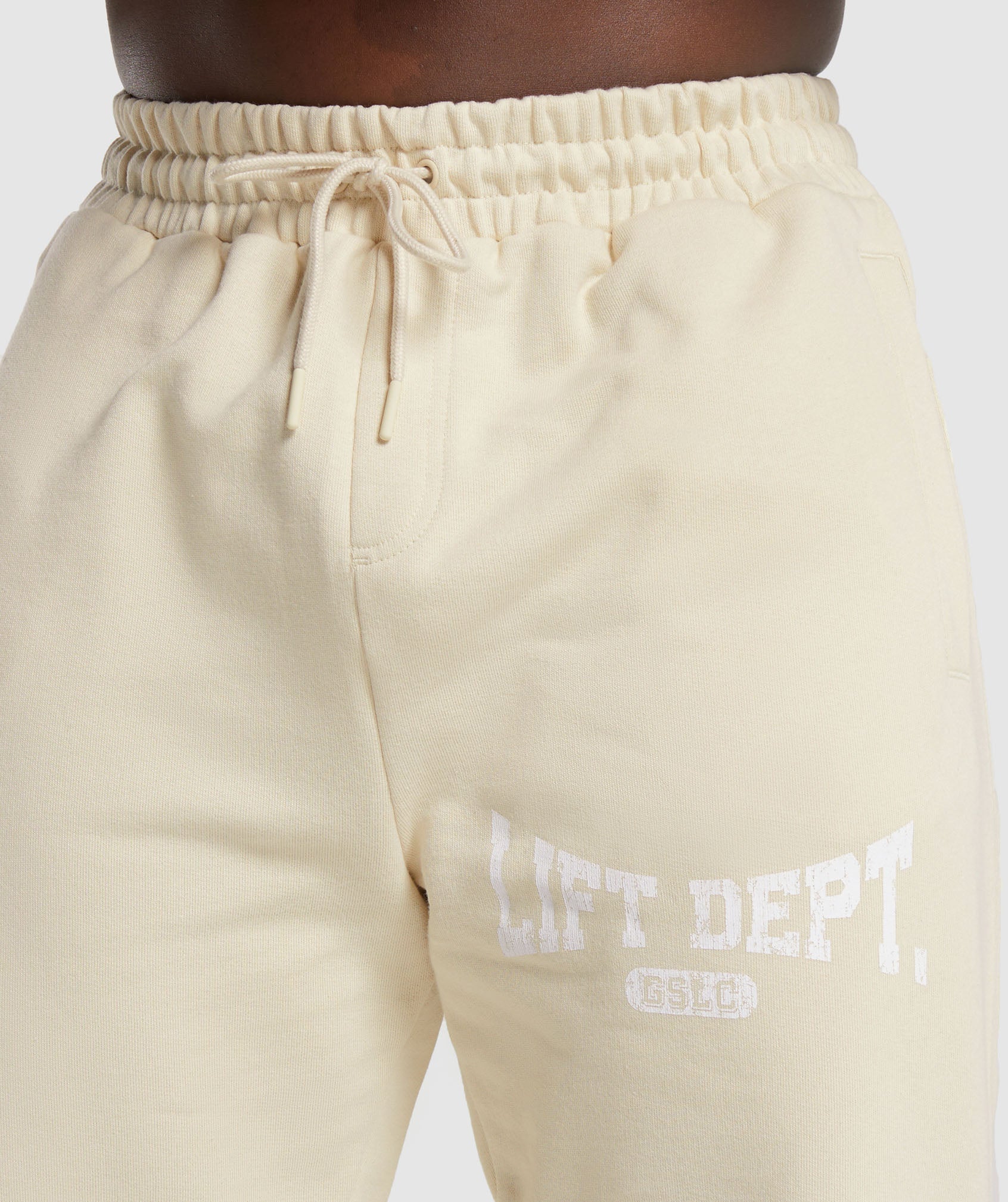 Gymshark Lifting Department Graffiti Joggers - Ecru White