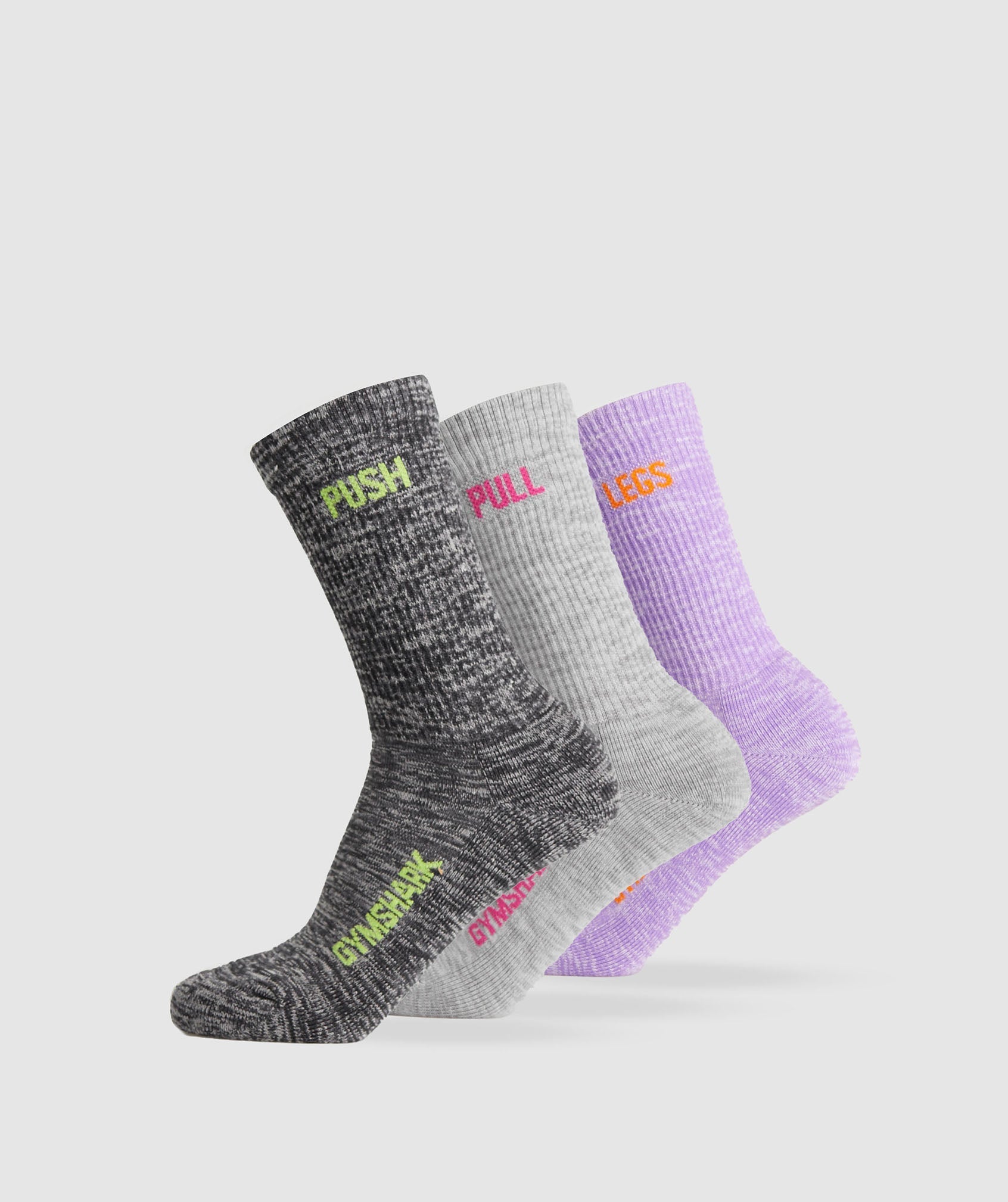 Gymshark GFX Marl Crew Socks 3pk - Purple