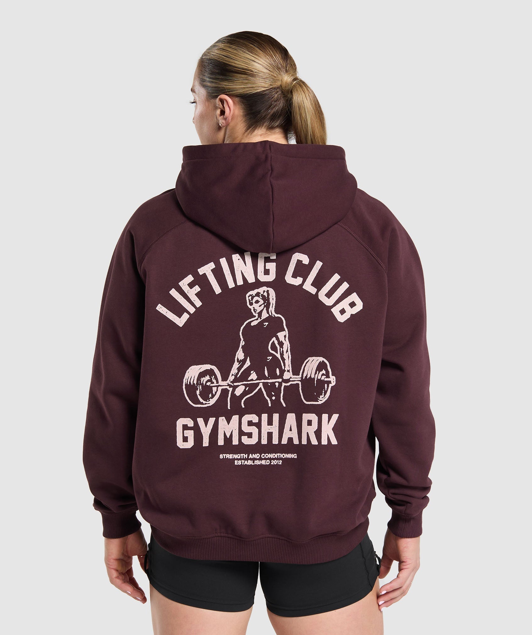 Gymshark Lifting Club Graphic Brushed Hoodie - Depth Purple