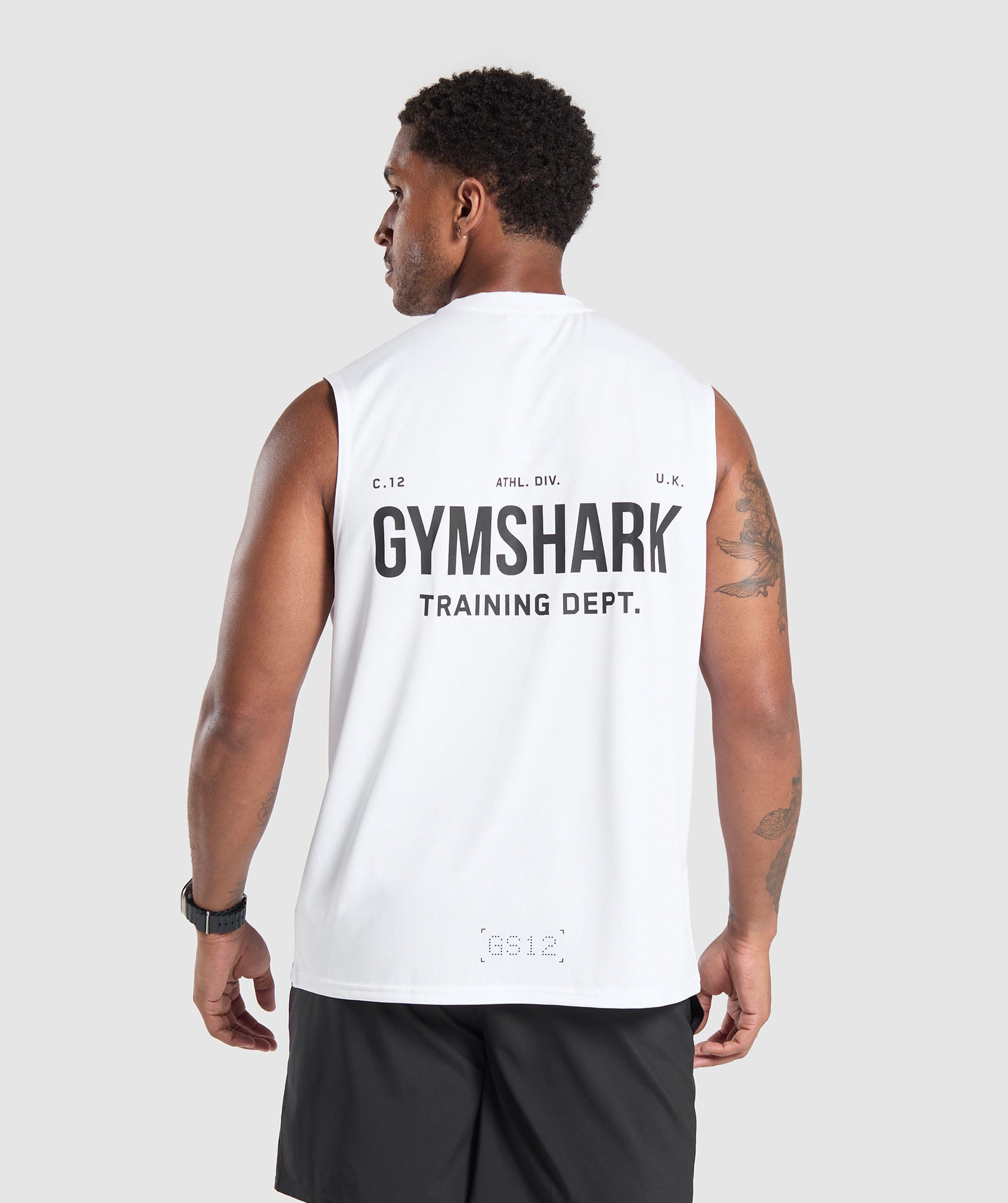 Gymshark Training Department Cut Off Tank - White