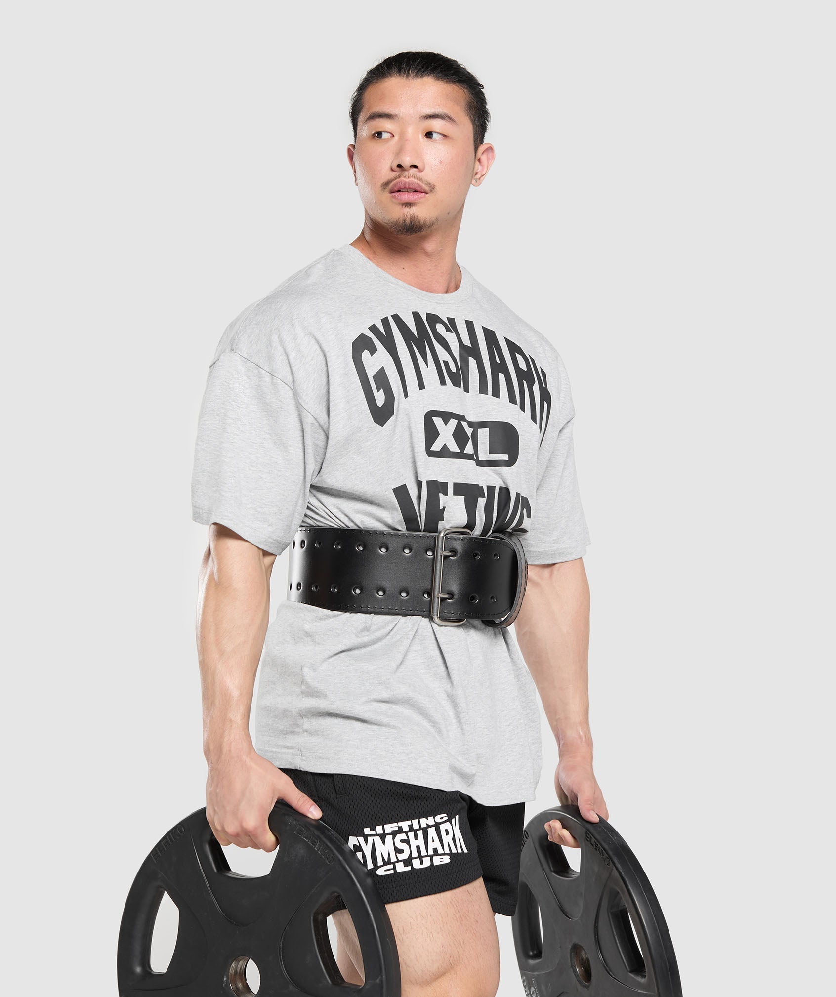 Gymshark XXL Graphic T-Shirt - Light Grey Core Marl