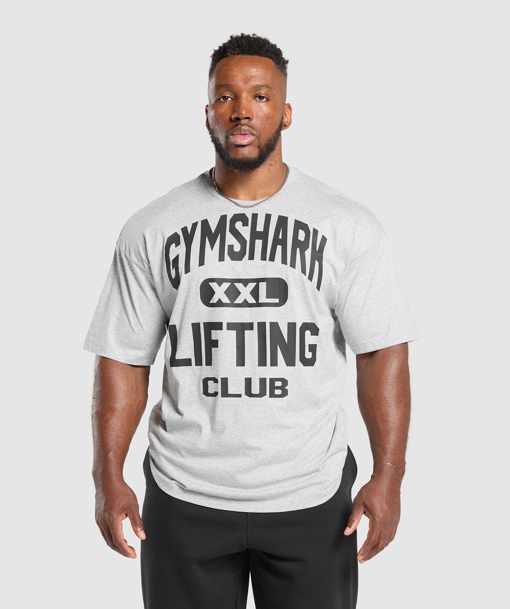 Gymshark XXL Graphic T-Shirt - Light Grey Core Marl