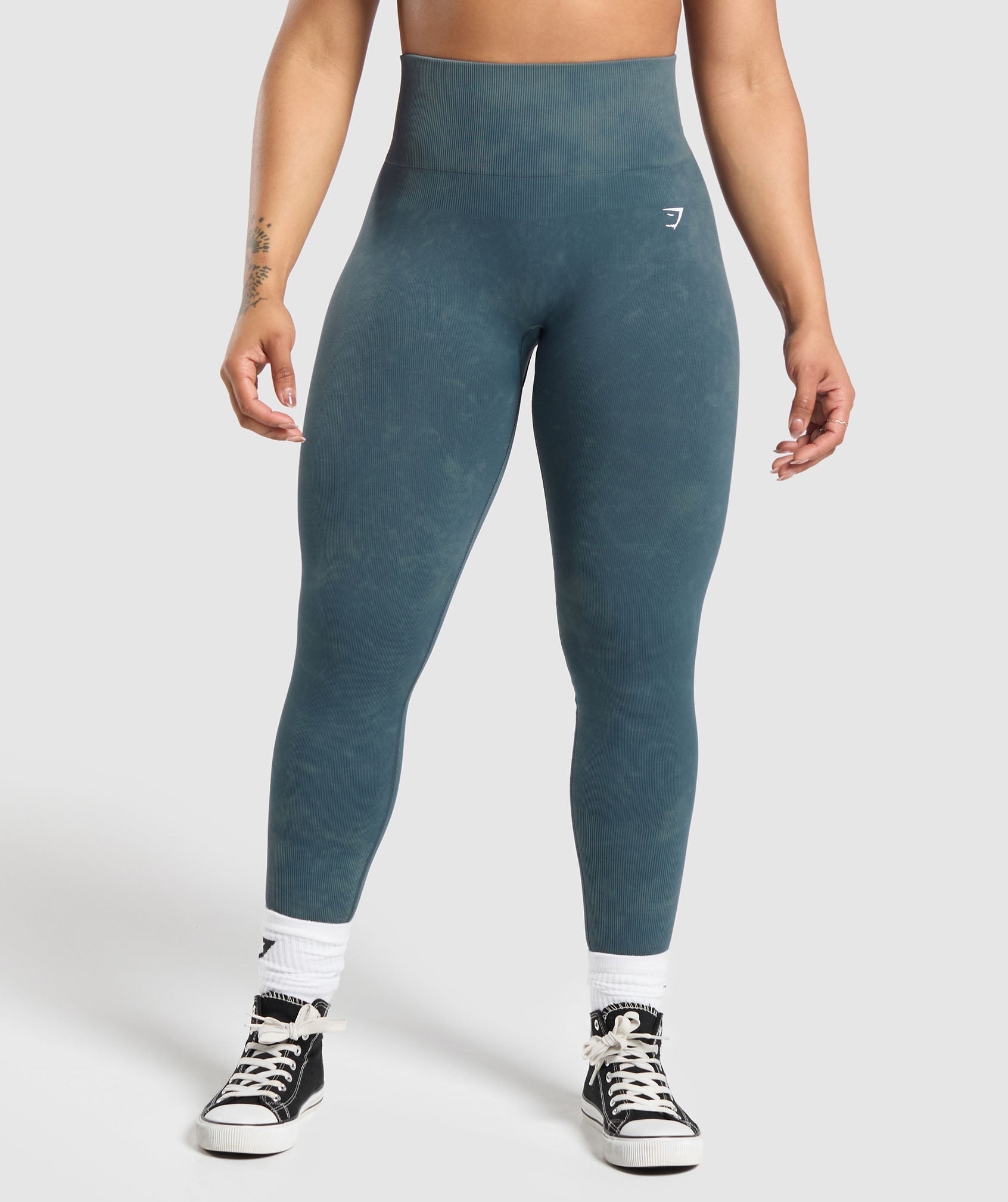 Gymshark Gains Seamless Leggings - Titanium Blue