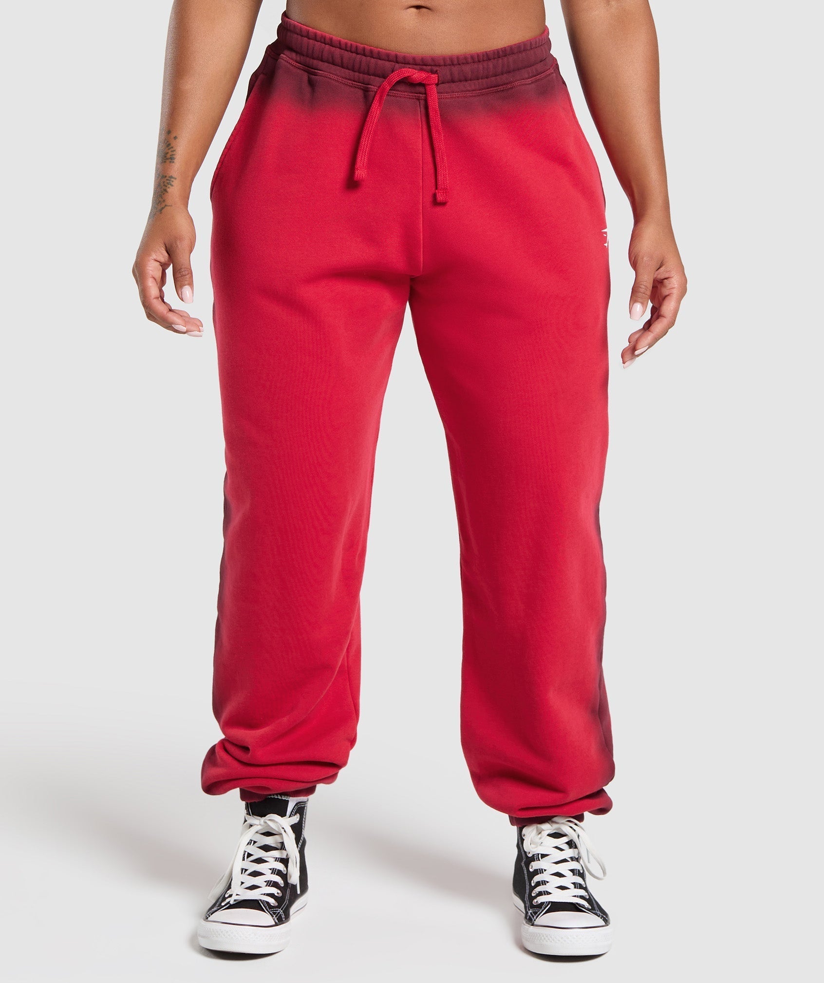 Gains Washed Loopback Joggers - Red