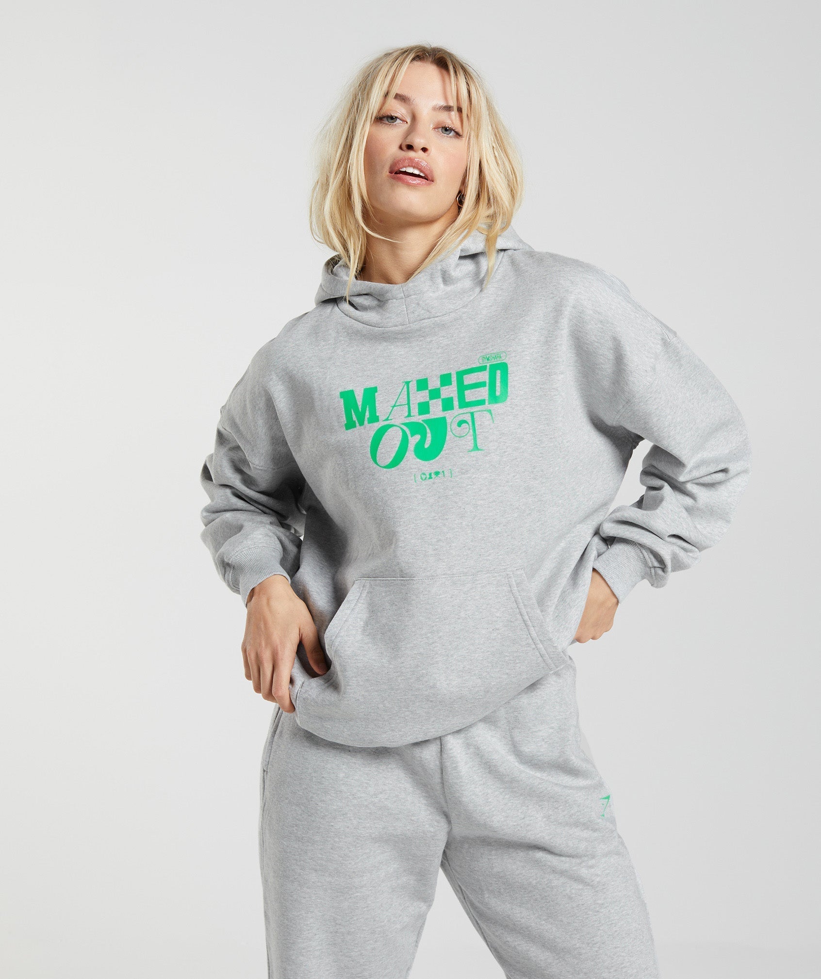 Gymshark Maxed Out Hoodie - Light Grey Marl
