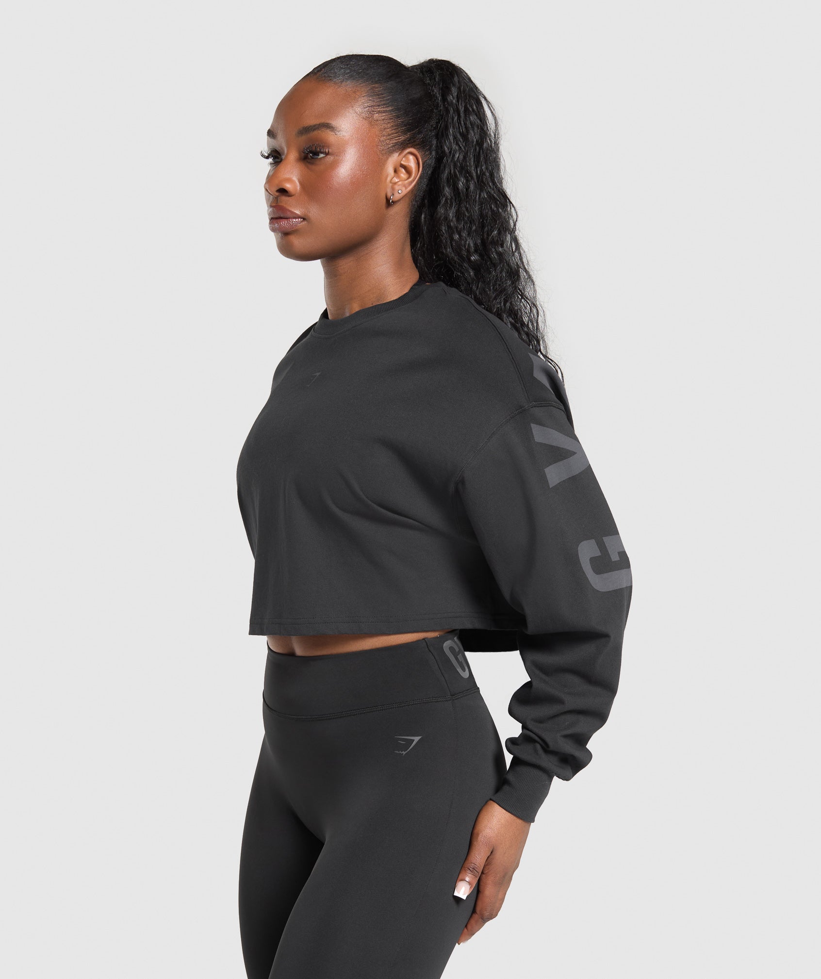 Wordmark Graphic Long Sleeve Top - Black