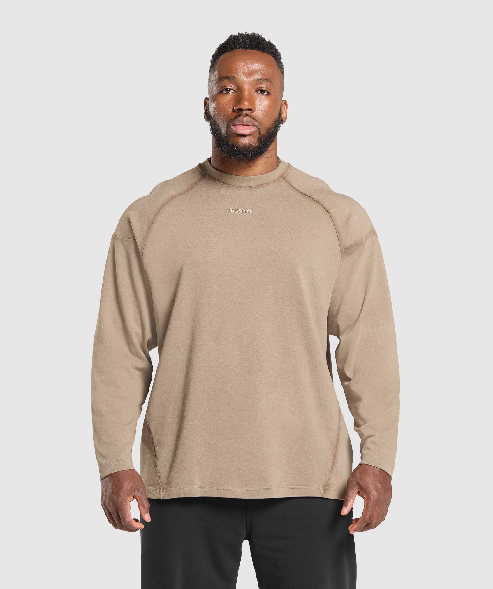 Gymshark Heavyweight Long Sleeve T-Shirt - Lifestyle Brown