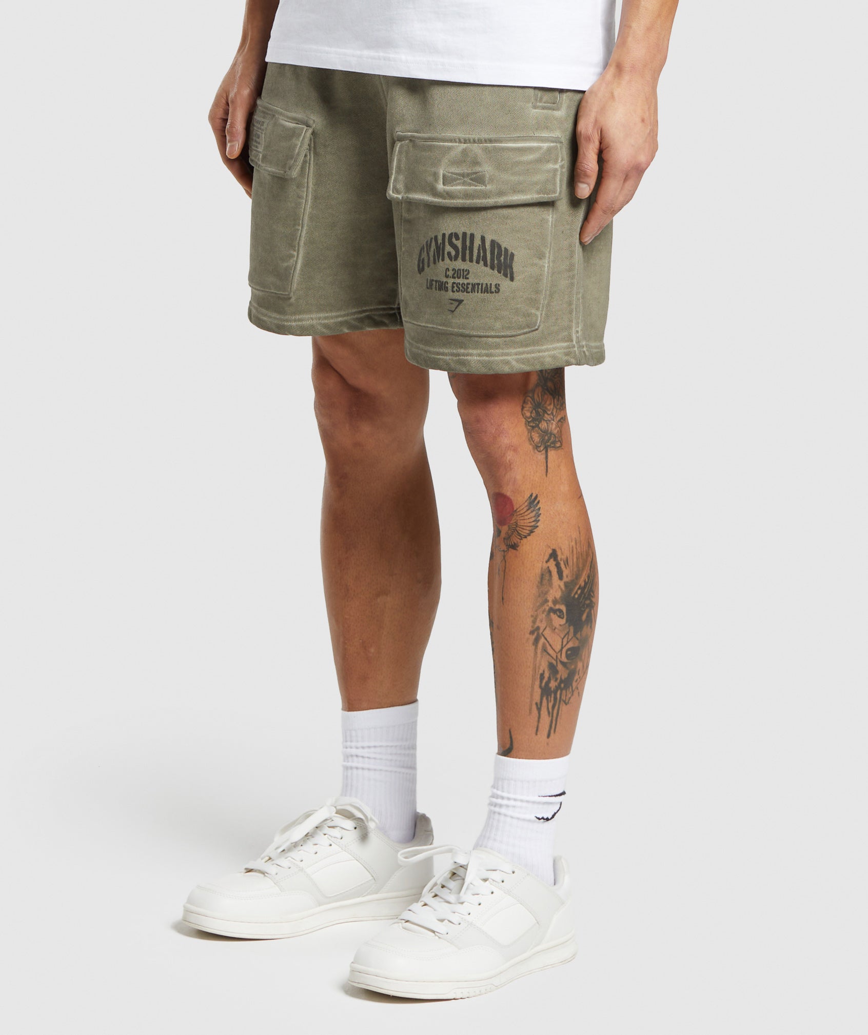 Heavyweight Washed Cargo Shorts - Utility Green