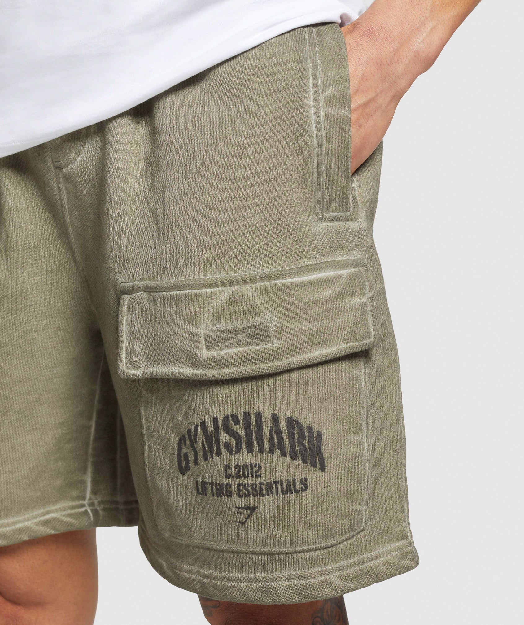 Heavyweight Washed Cargo Shorts - Utility Green