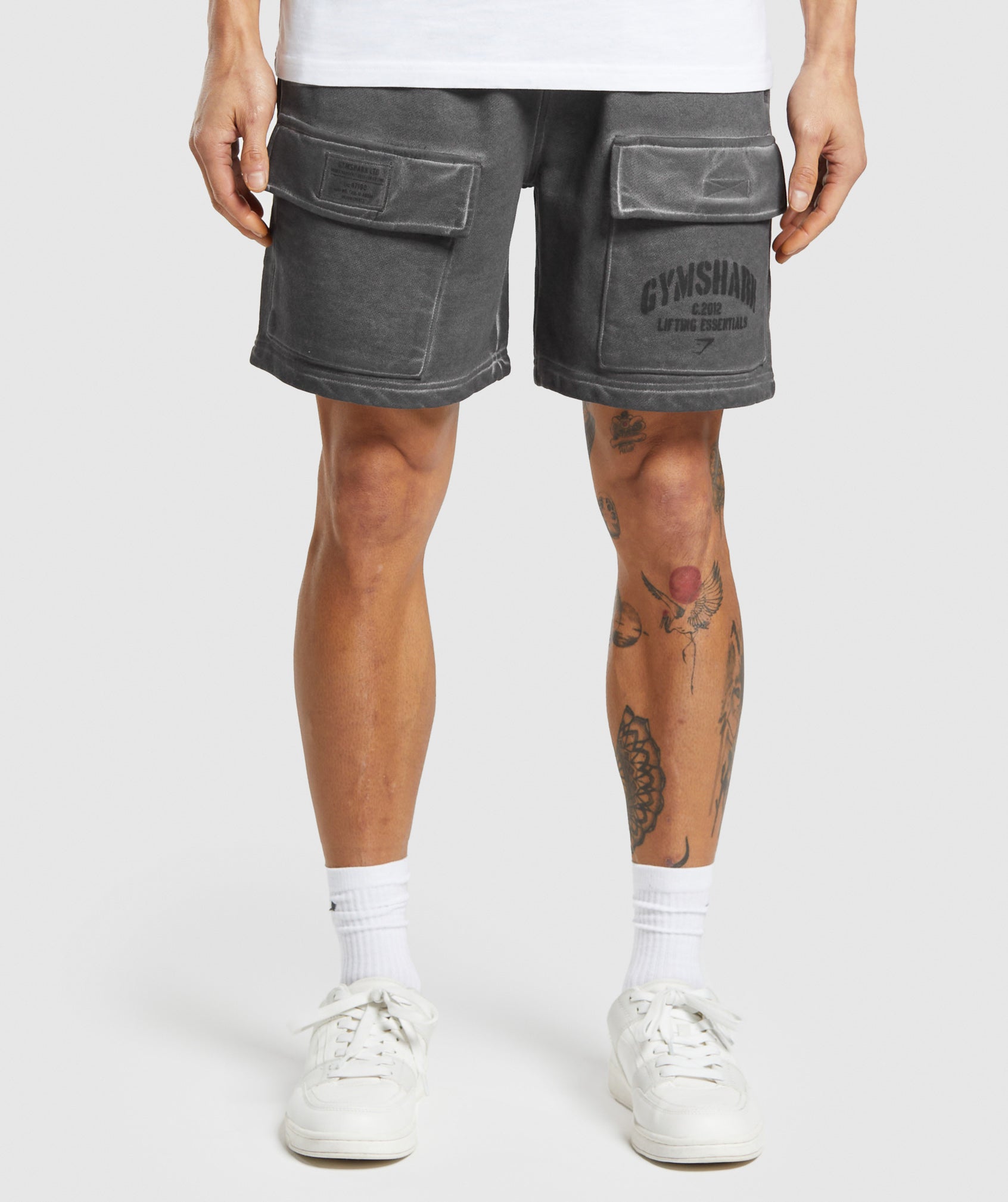Heavyweight Washed Cargo Shorts - Black