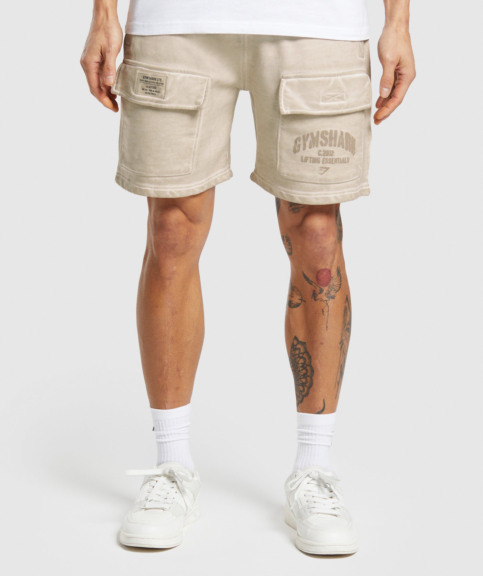 Heavyweight Washed Cargo Shorts - Pebble Grey