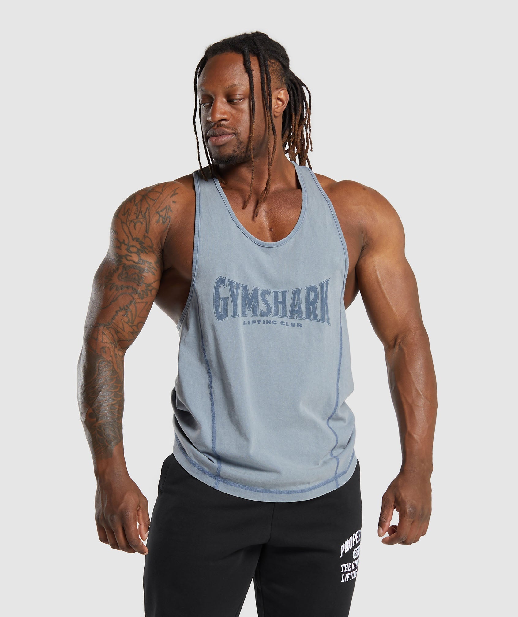 Gymshark Heritage Washed Stringer - Faded Blue