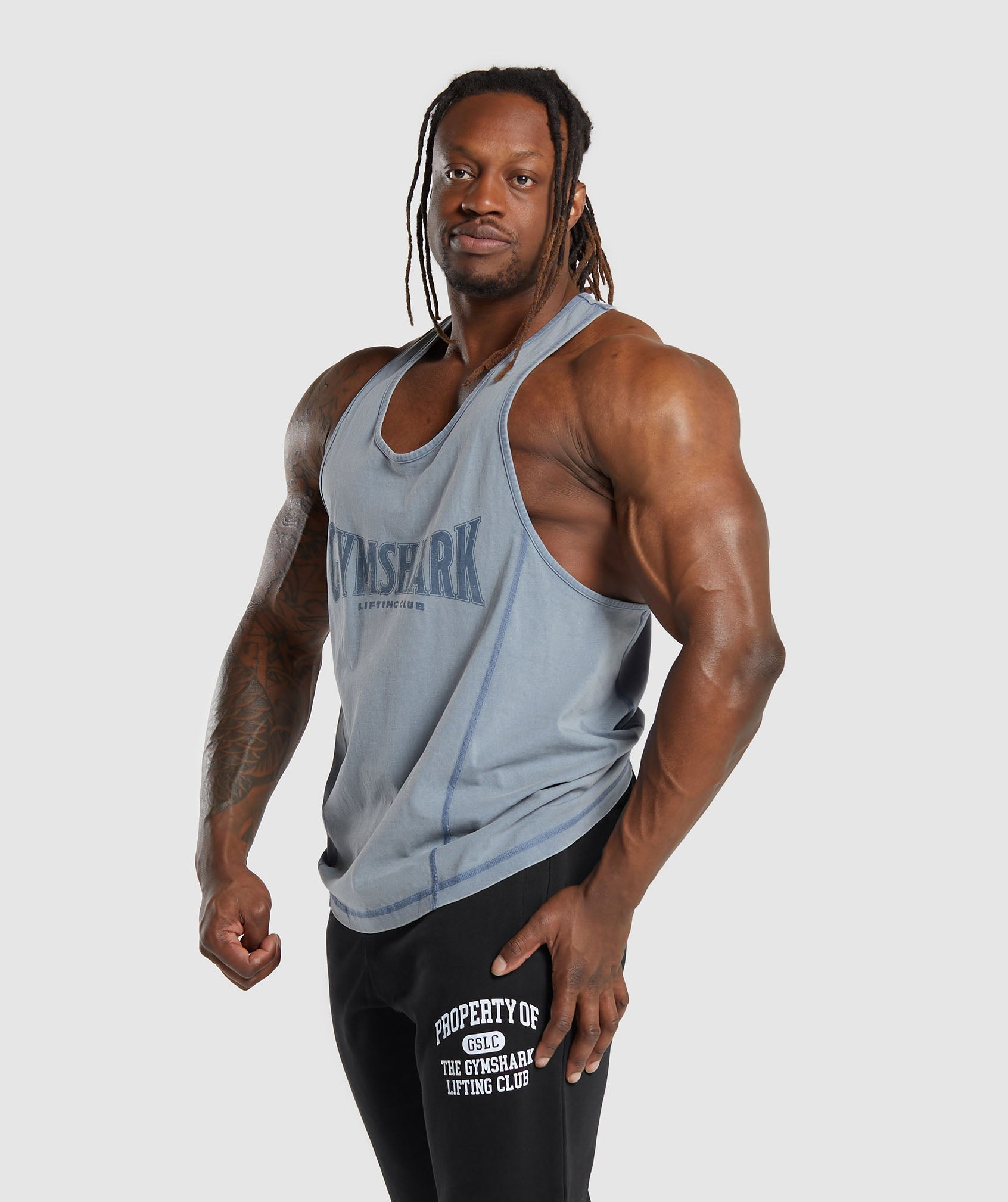 Gymshark Heritage Washed Stringer - Faded Blue