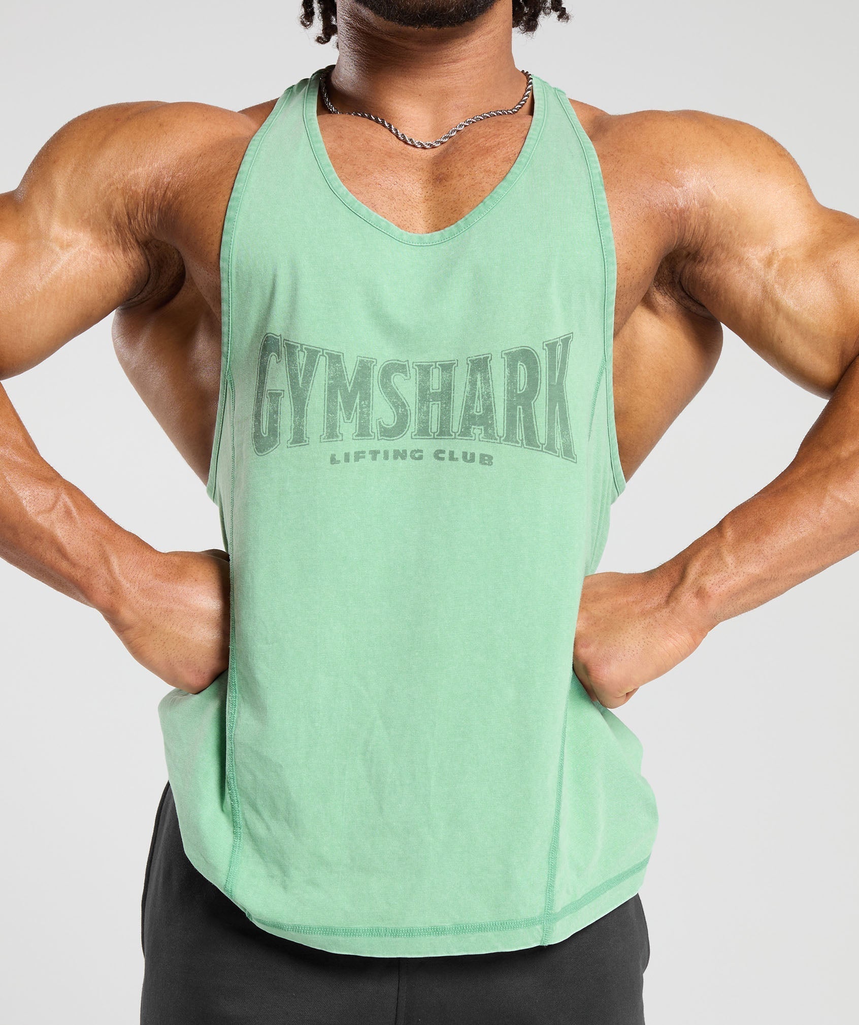 Gymshark Heritage Washed Stringer - Lagoon Green