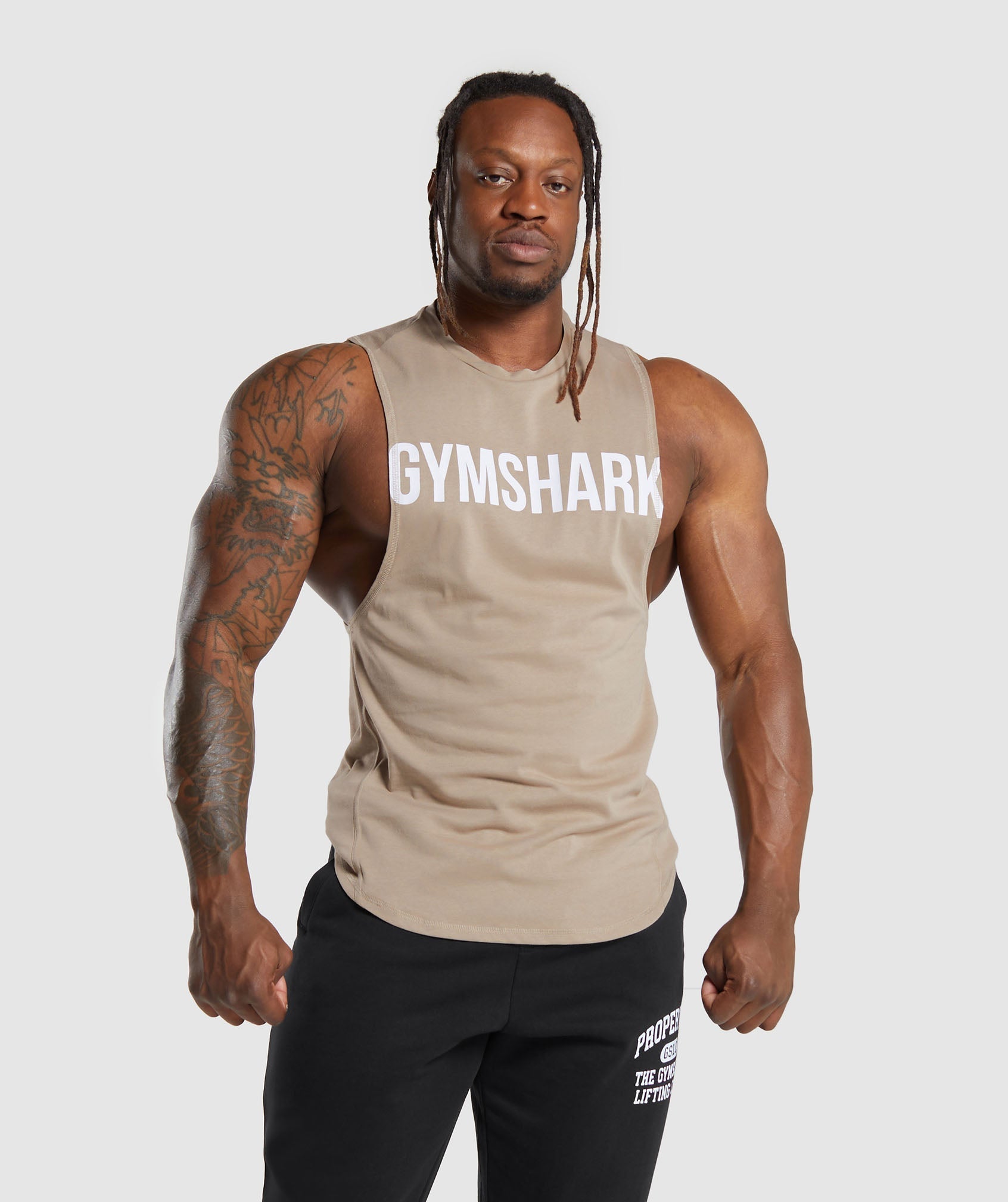 Gymshark Impact Drop Arm Tank - Sand Brown