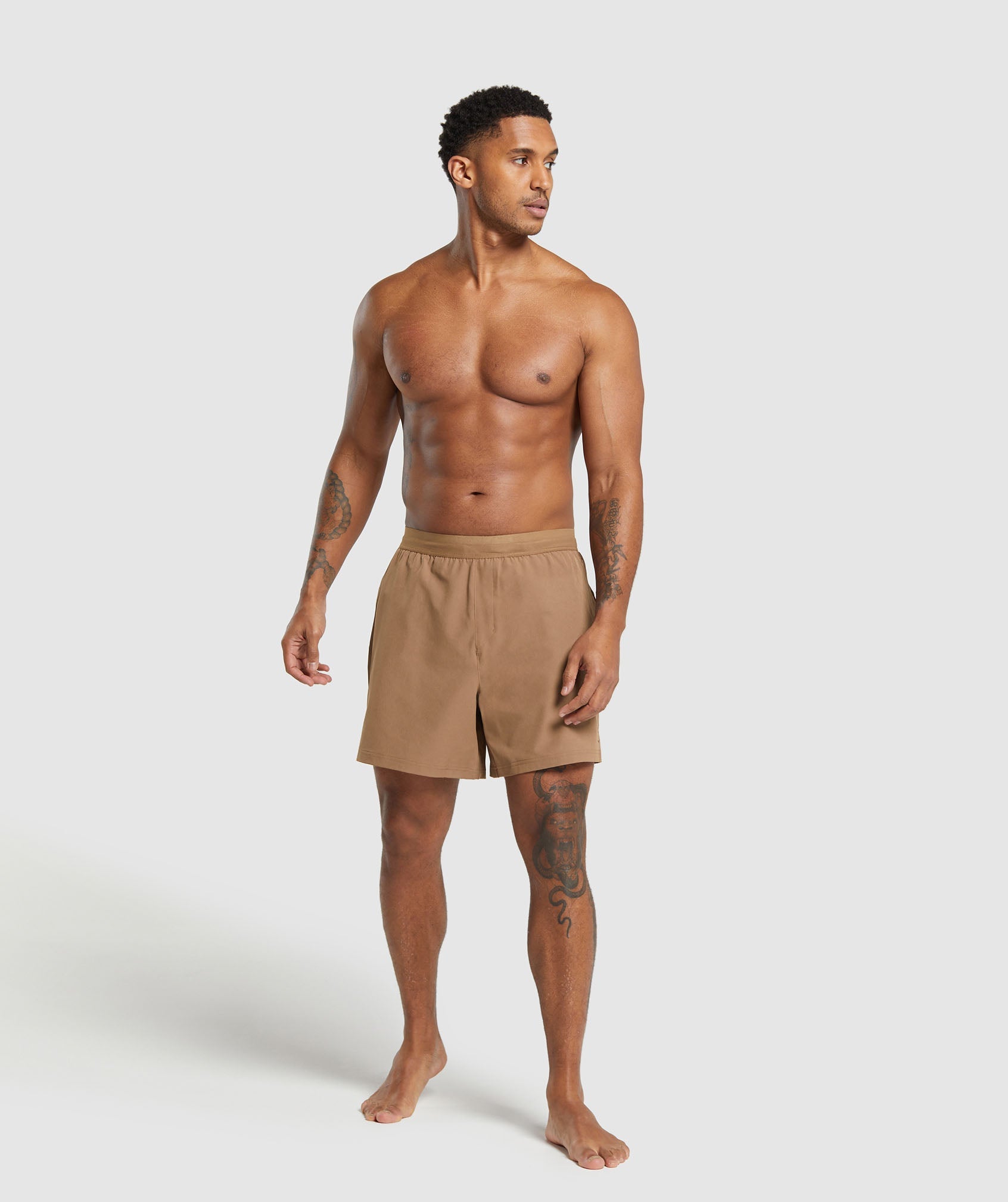 Gymshark Land to Water 6" Shorts - Caramel Brown