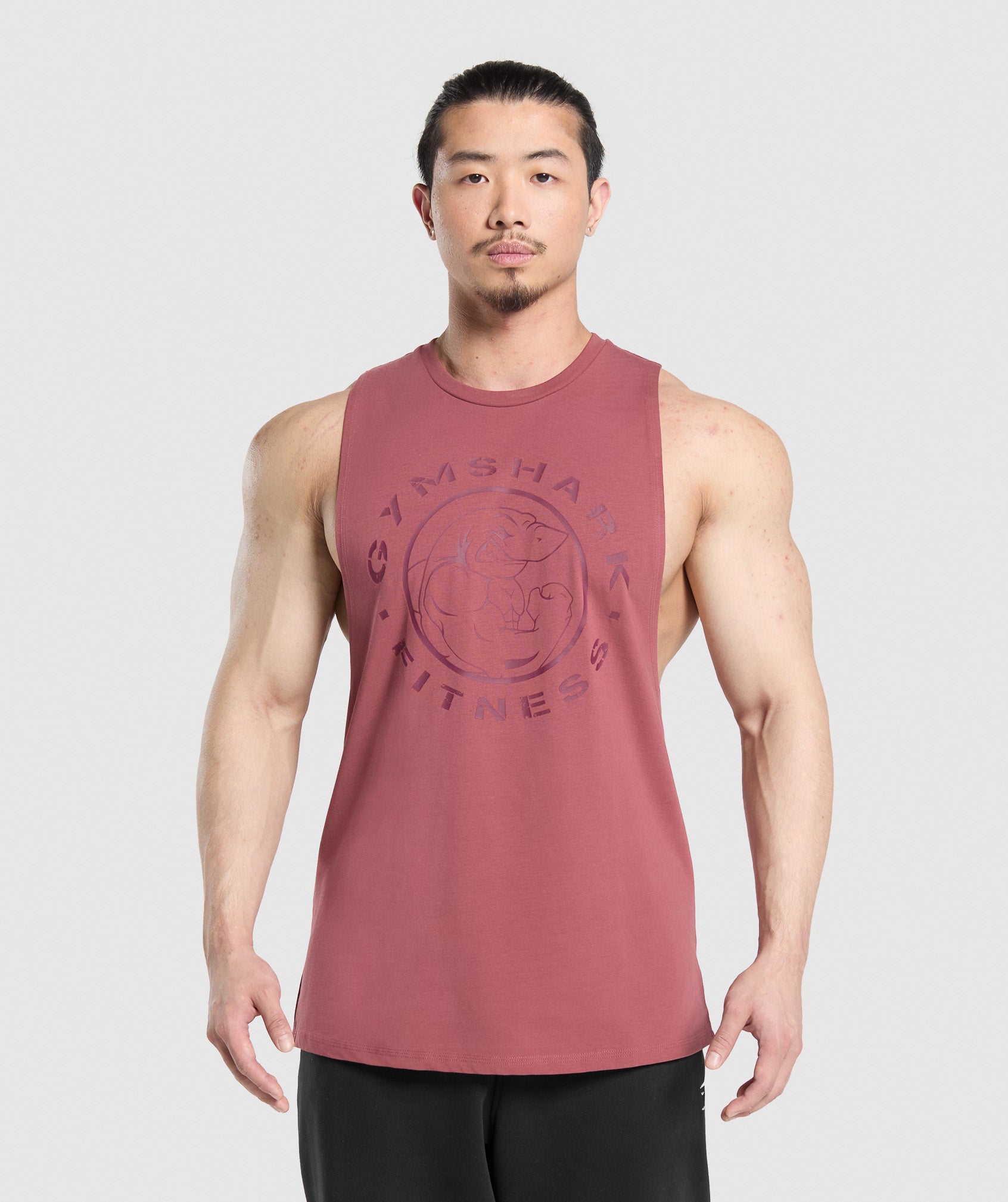 Gymshark Legacy Drop Arm Tank - Washed Berry Pink